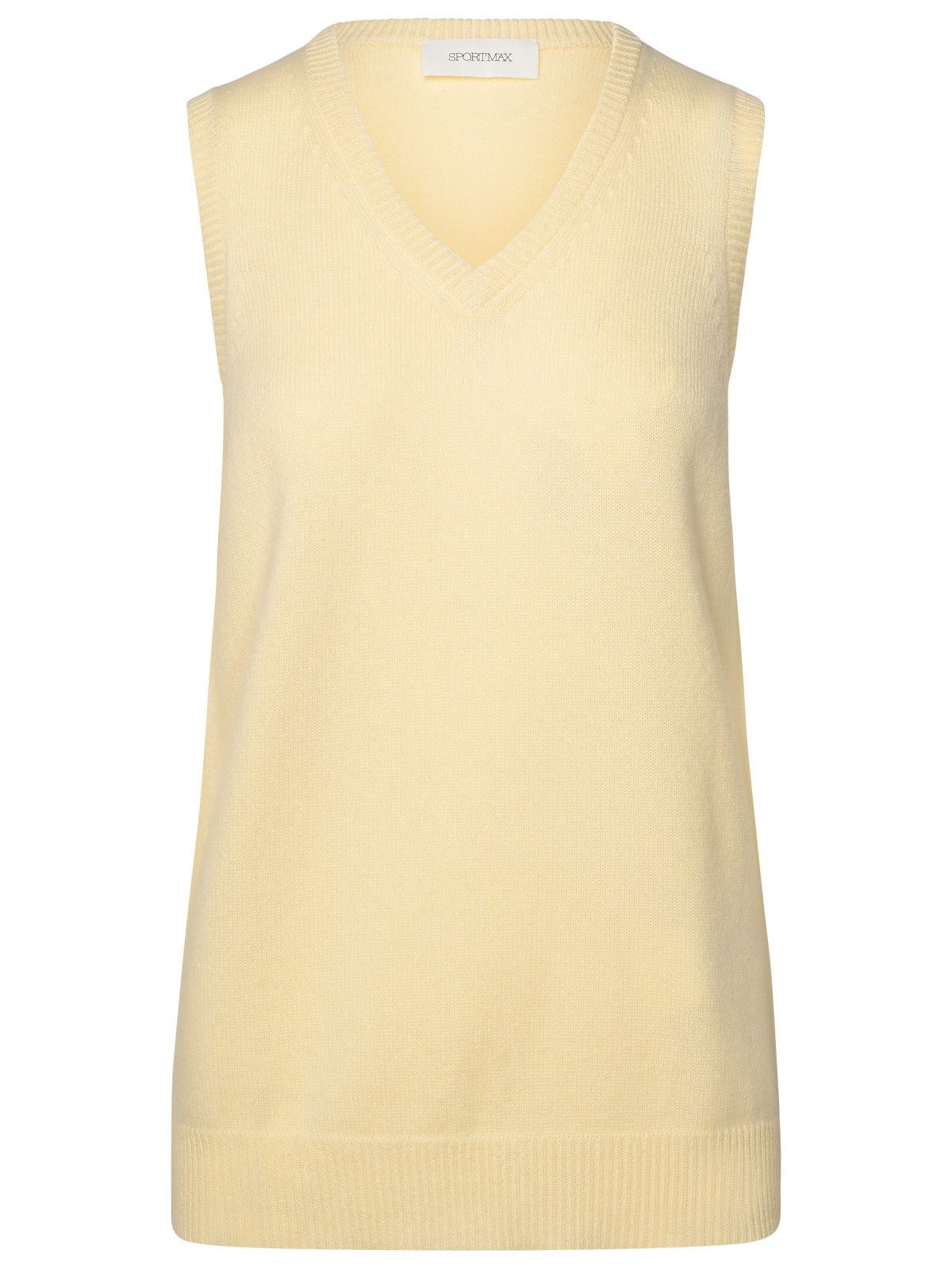 image of Sportmax Ivory Cashmere Blend Vest in Cream, Women's (Size Medium)