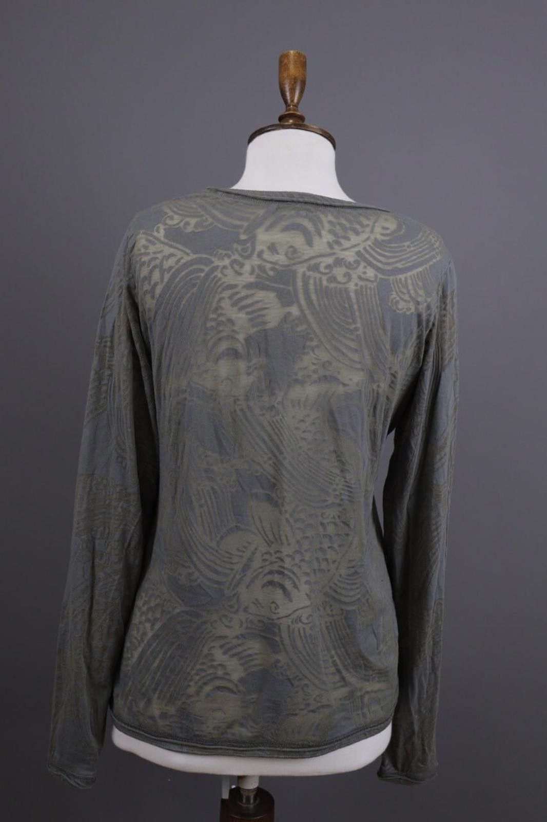 Rundholz Rundholz Gray Floral Mesh Knit Lagenlook Pullover Size L Size L / US 10 / IT 46 - 8 Thumbnail