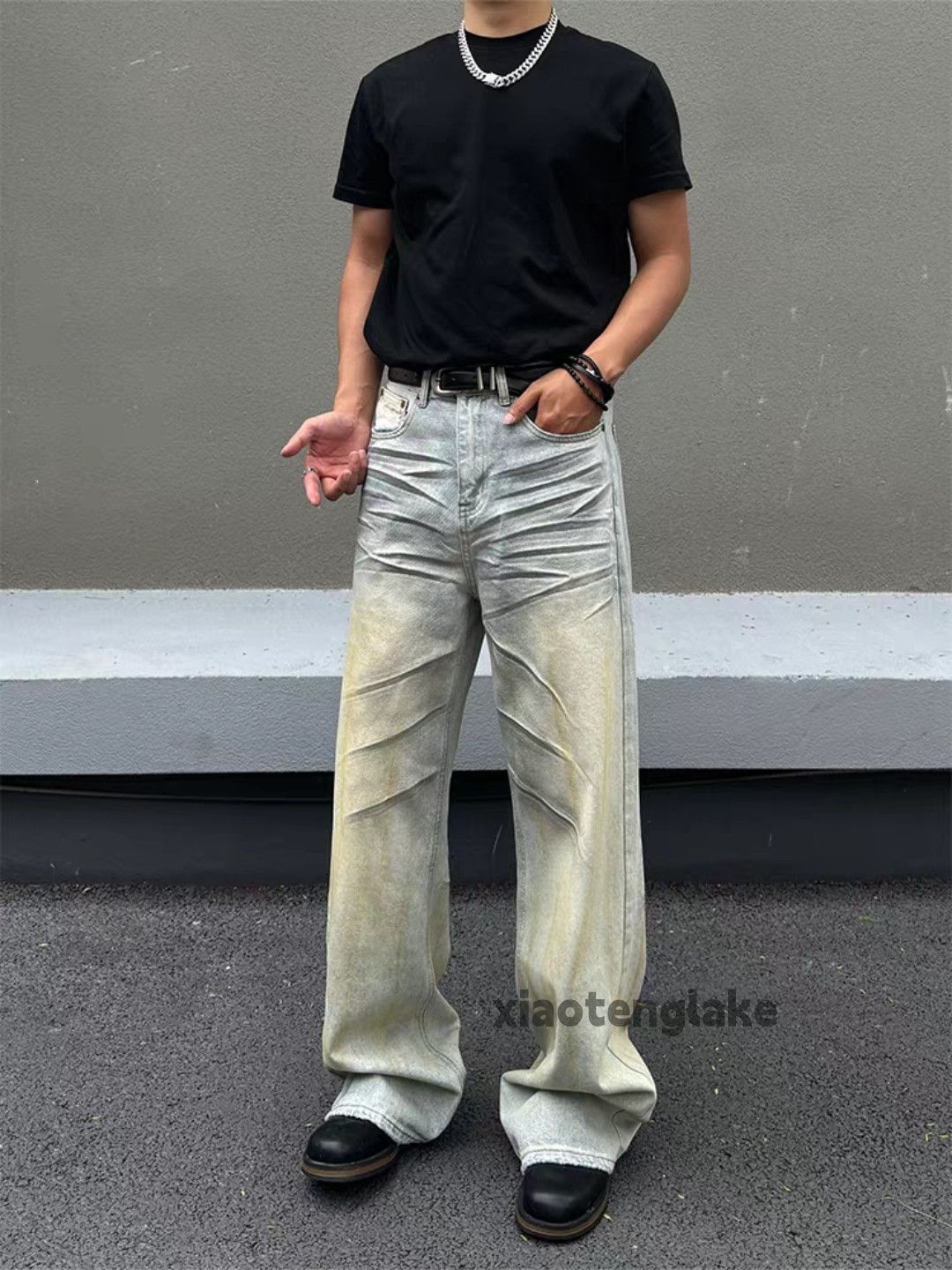 Jean ltx vintage washed faded punk hiphop Stain paint jeans Size US 32 / EU 48 - 2 Thumbnail