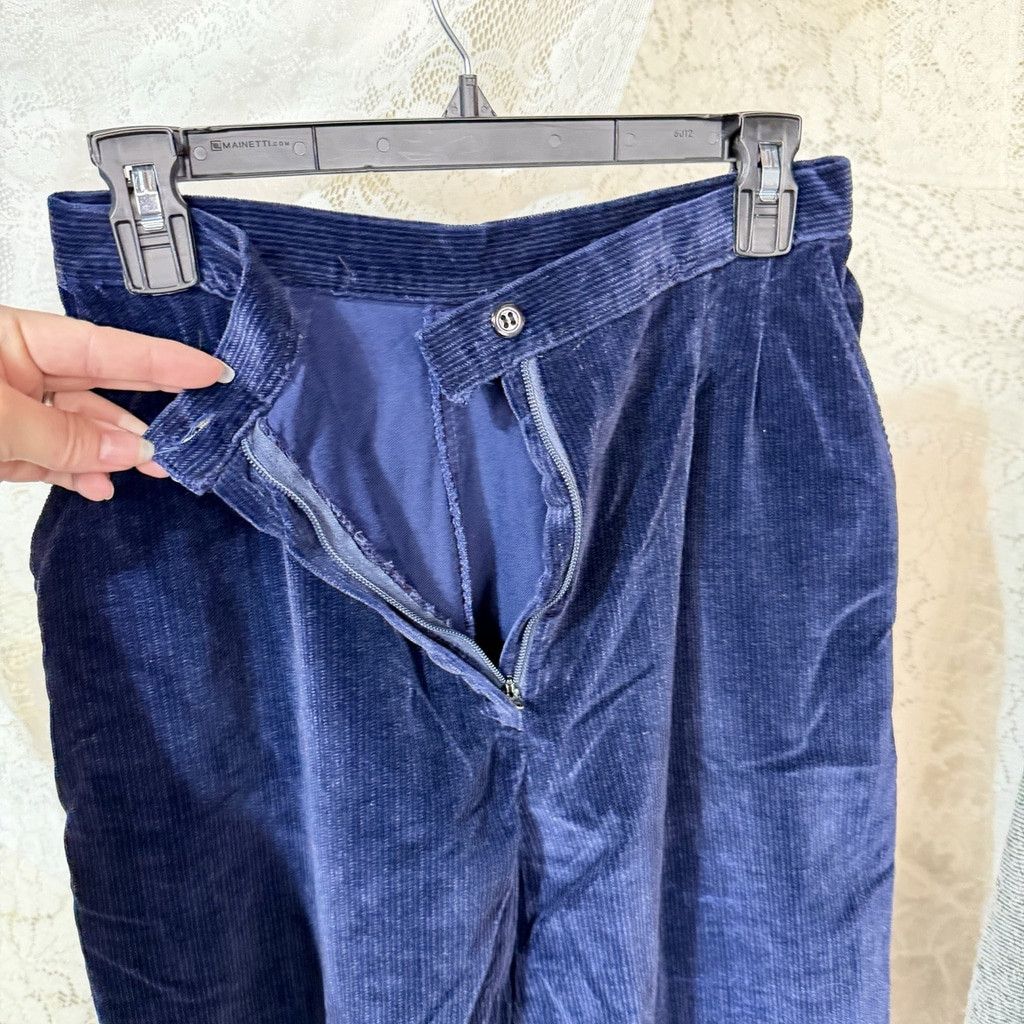 Vintage VTG 70s 80s Womens XS Corduroy High Rise Wide Leg Pants Prep Size 27" / US 4 / IT 40 - 11 Thumbnail
