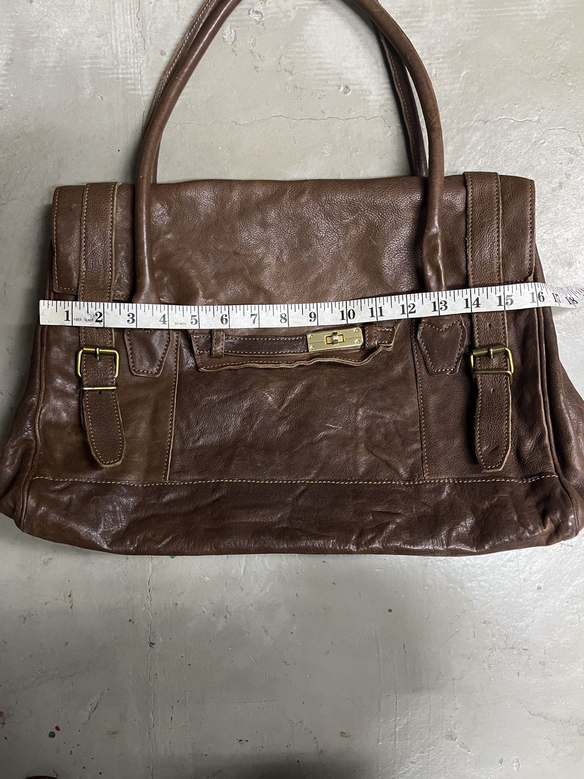 Leather Leather Birkin Japanese Brand 1 Metre Carre Cowhide Bag Size ONE SIZE - 18 Thumbnail