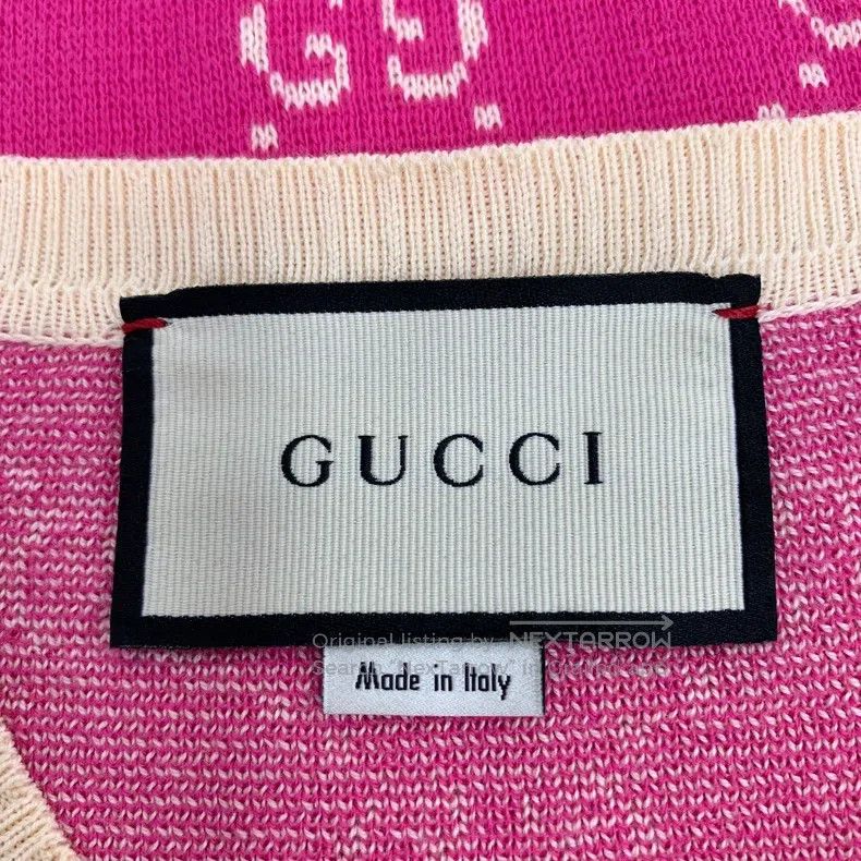 Gucci Gucci Pink logo jacquard full-print cotton round-neck shor Size XS / US 0-2 / IT 36-38 - 5 Thumbnail