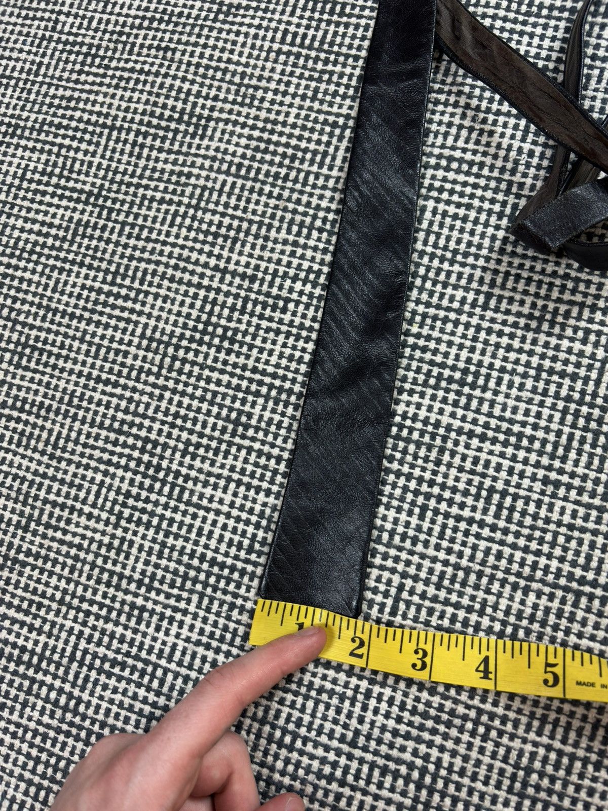 Leather Thin black leather tie avant garde opium Size ONE SIZE - 3 Thumbnail