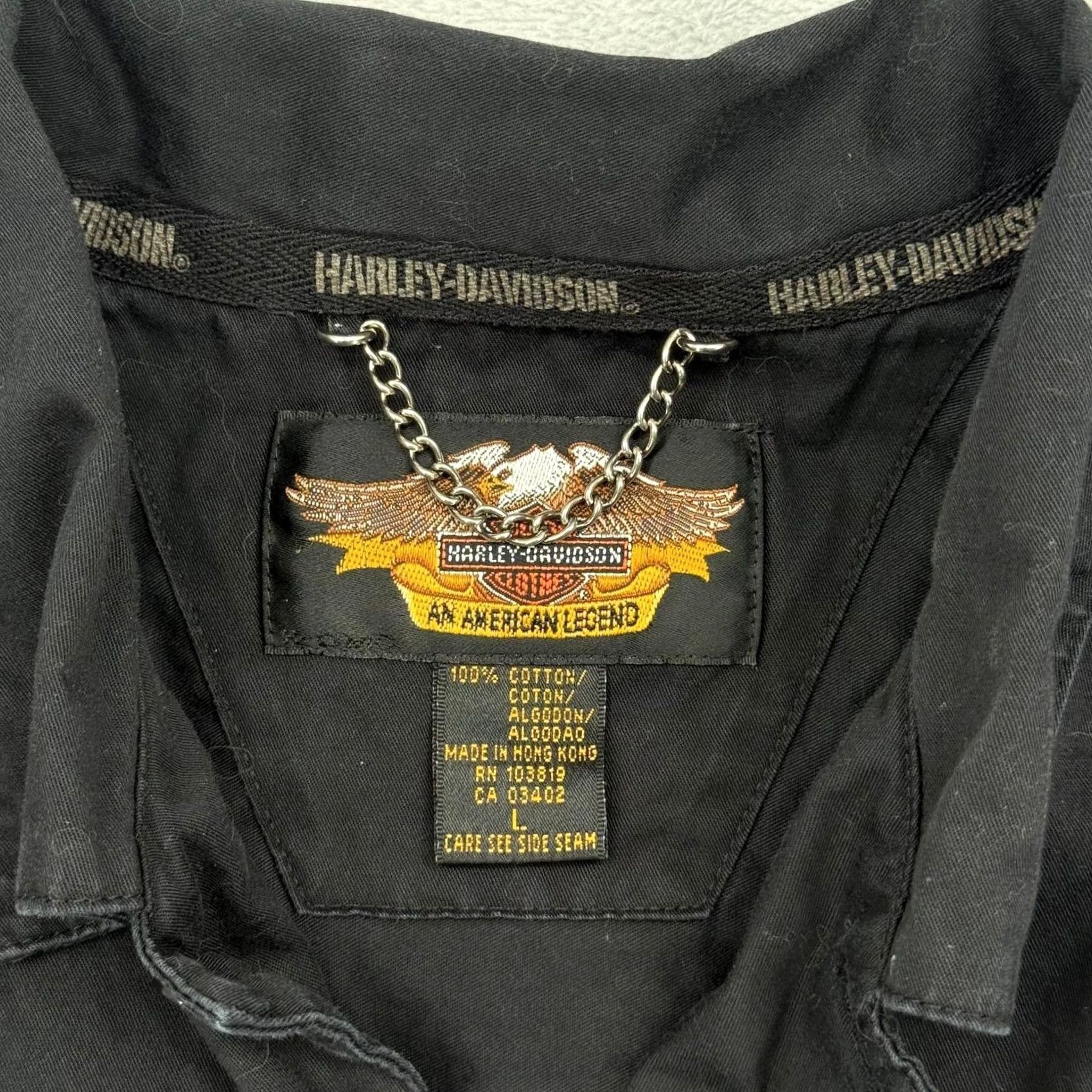 Harley Davidson Harley Davidson Mens Black Short Sleeve Button Up Graphic Motorcycle Shirt Large Size US L / EU 52-54 / 3 - 6 Thumbnail