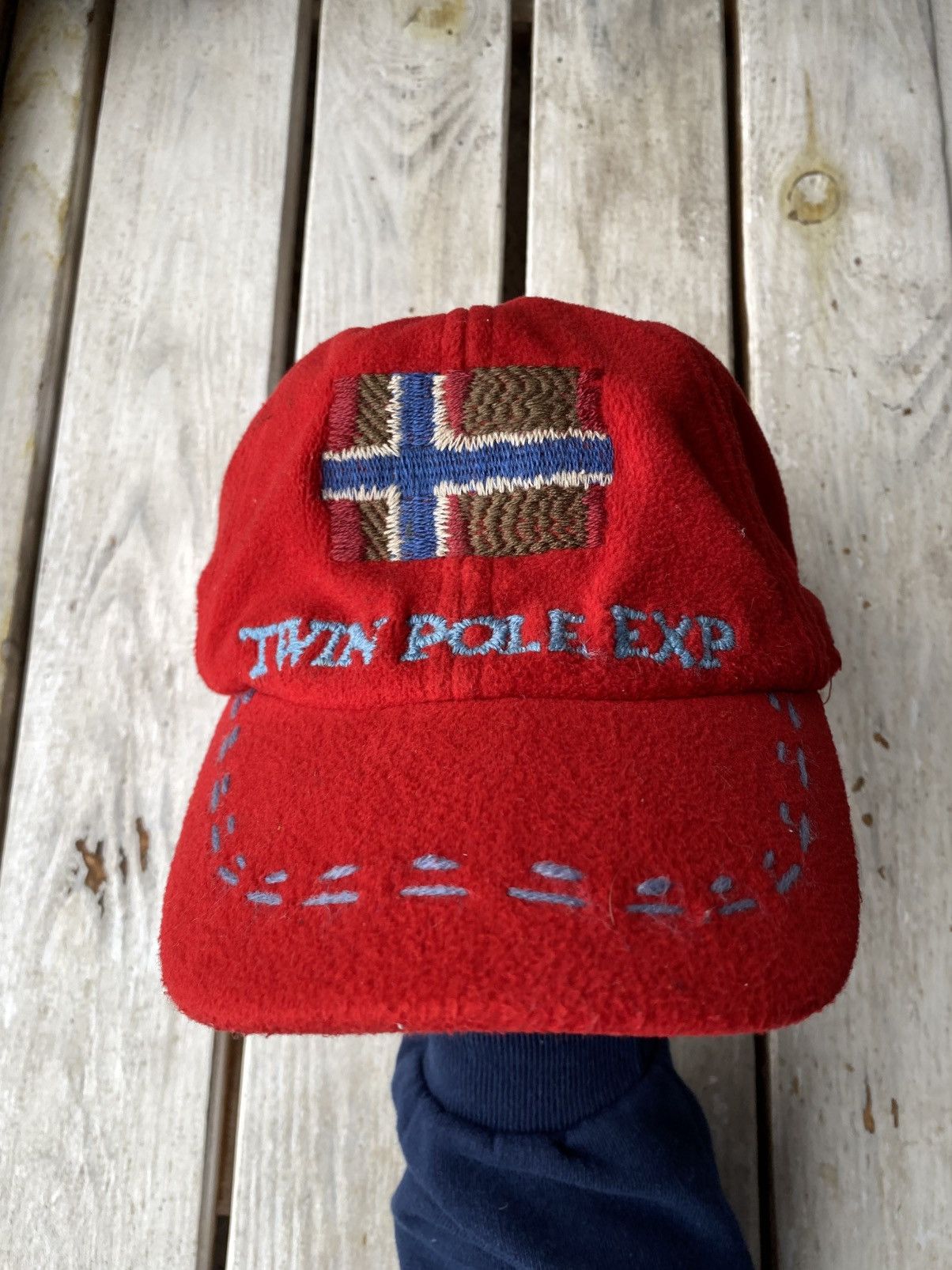 Napapijri × Vintage Vintage 90s RED NAPAPIJRI fleece Cap Outdoor Size ONE SIZE - 2 Thumbnail