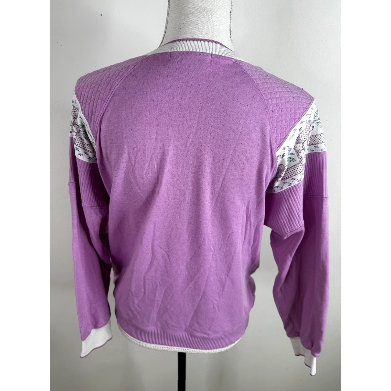 Vintage VINTAGE 90s Floral Raglan Sweatshirt Women’s M Shirt Womens 1980s 1987 Logo Graphic Print Cat Retro Art 80s 90s Size M / US 6-8 / IT 42-44 - 3 Thumbnail