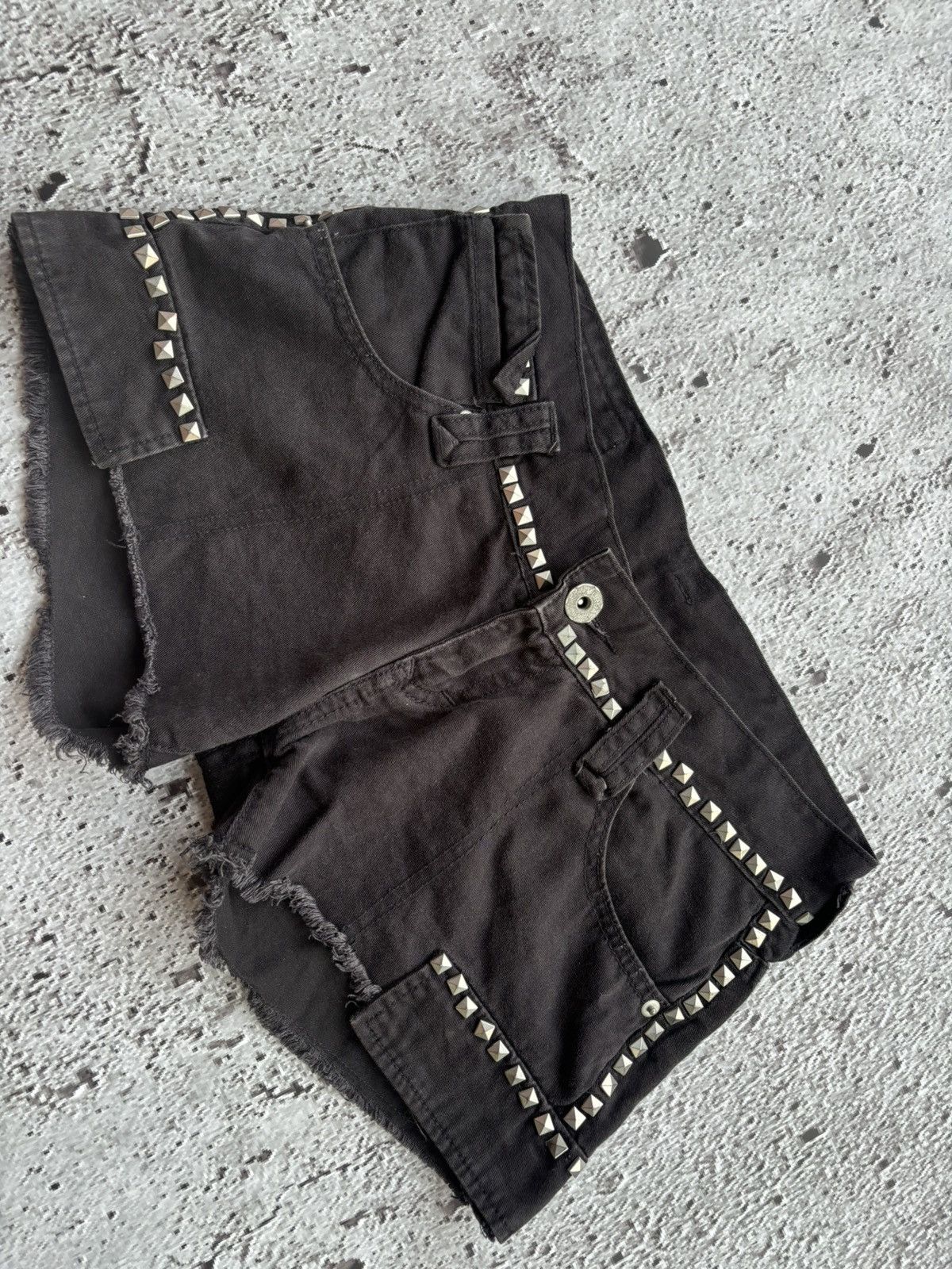 Hysteric Glamour Y2k Murua Studded Black Ifsix Punk Style Short Size 29" - 4 Thumbnail