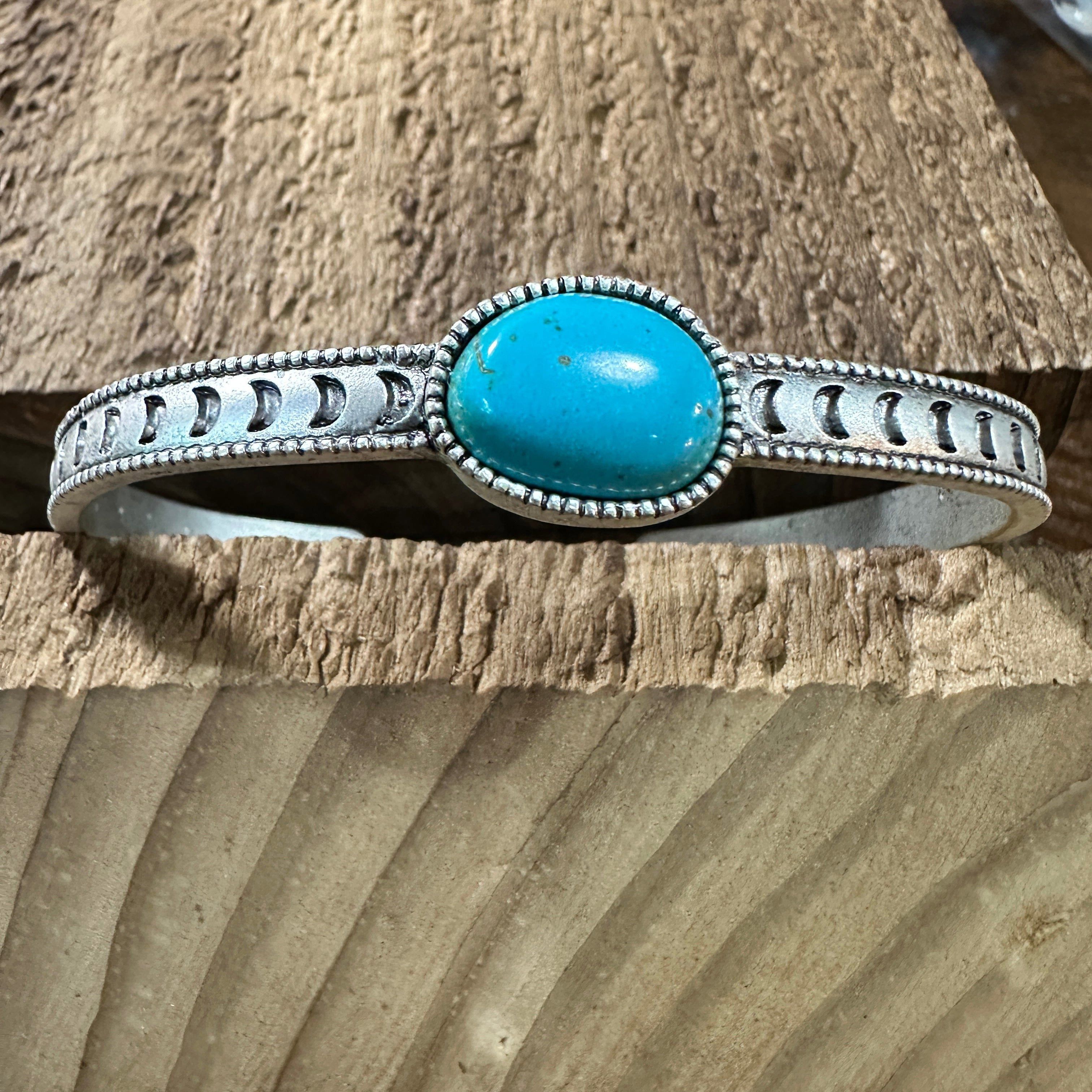 Other Turquoise Cuff Bracelet in Antique Silver, Native American C Size ONE SIZE - 1 Thumbnail