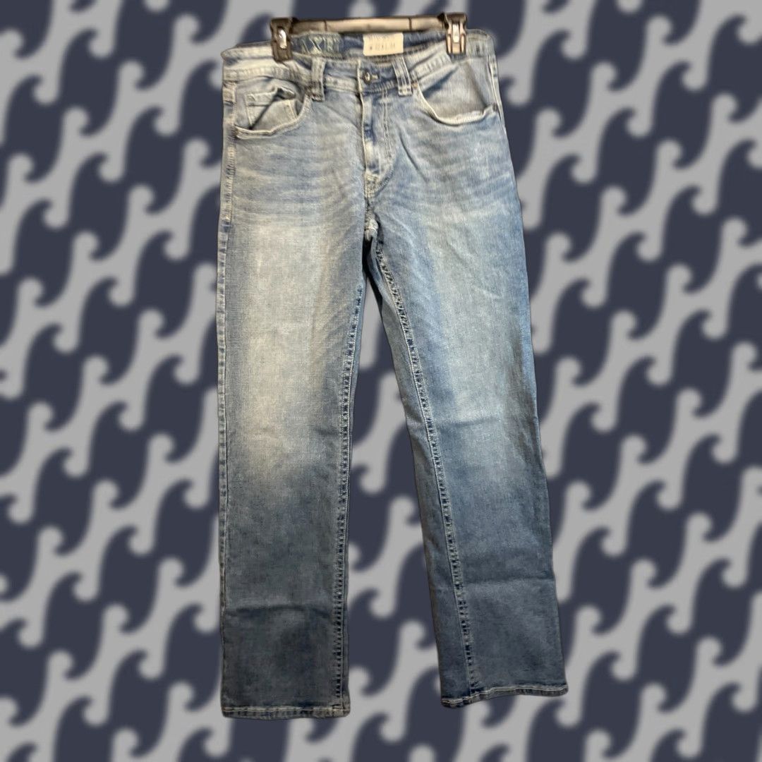 Denime Axel Jeans Mens 34x32 Slim Bootcut Blue Denim Cotton Regular Size 34 Size US 34 / EU 50 - 1 Thumbnail