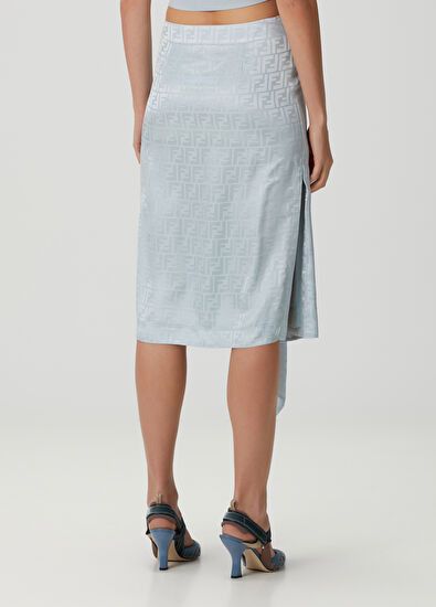 Fendi o1s1wg110226 Midi Skirt in Sky Blue Size 26" / US 2 / IT 38 - 3 Thumbnail