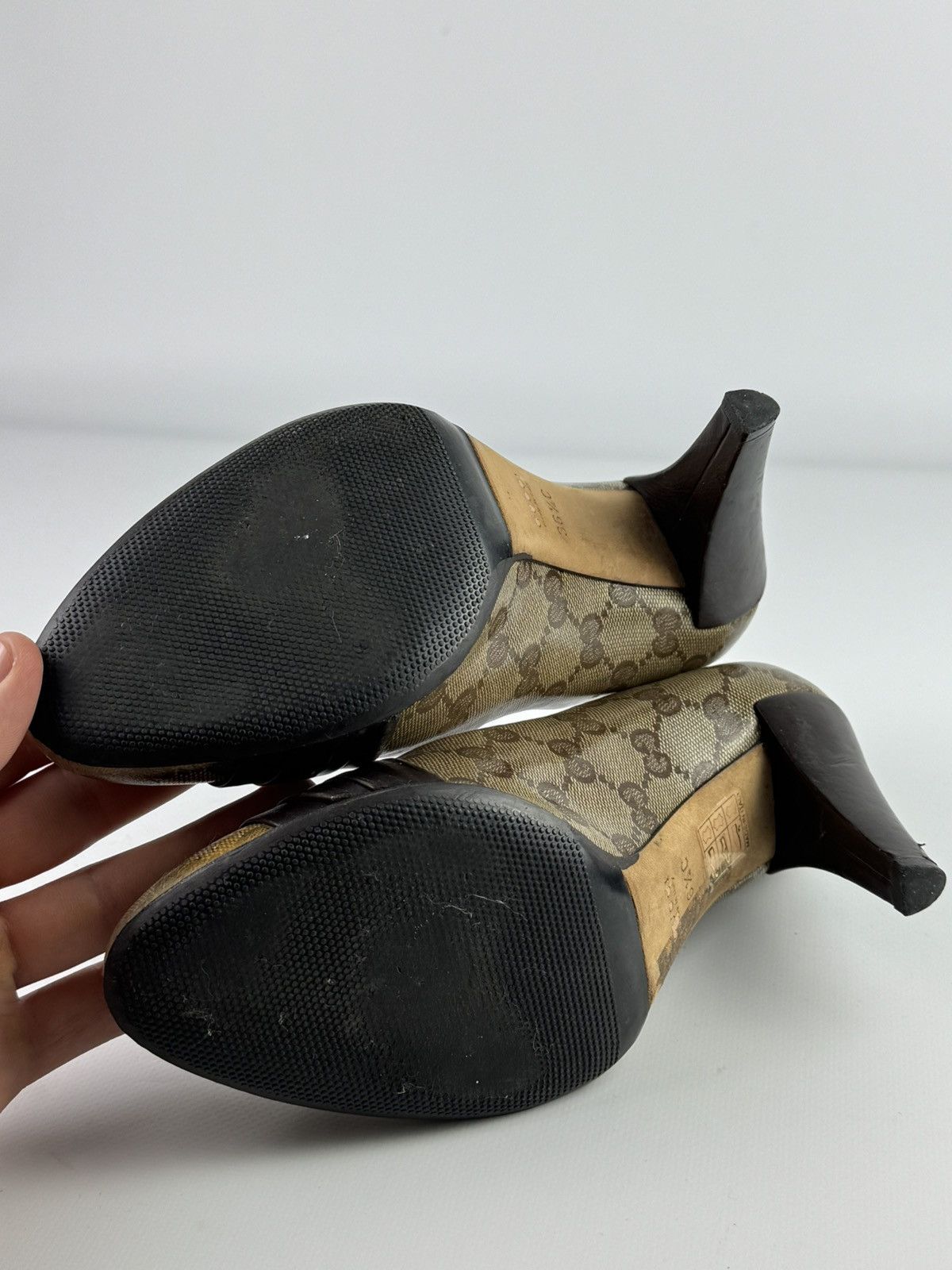 Gucci Gucci GG Monogram Brown Marmont Patent Heels Leather Shoes Size US 6 / IT 36 - 8 Thumbnail