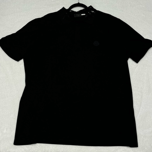 Moncler Polo Maniche Corte Black Collar Logo Men’s 3XL