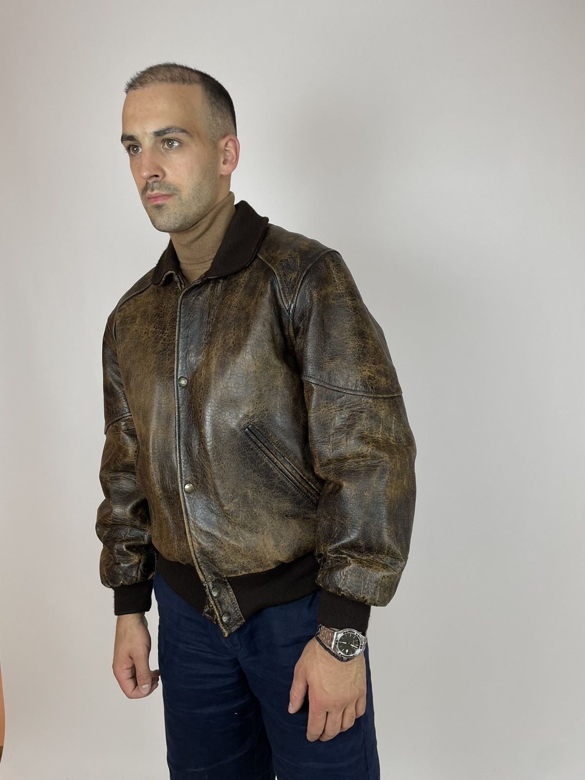 Chevignon CHEVIGNON Leather Jacket Vintage avant garde grange 90s Size US M / EU 48-50 / 2 - 4 Thumbnail