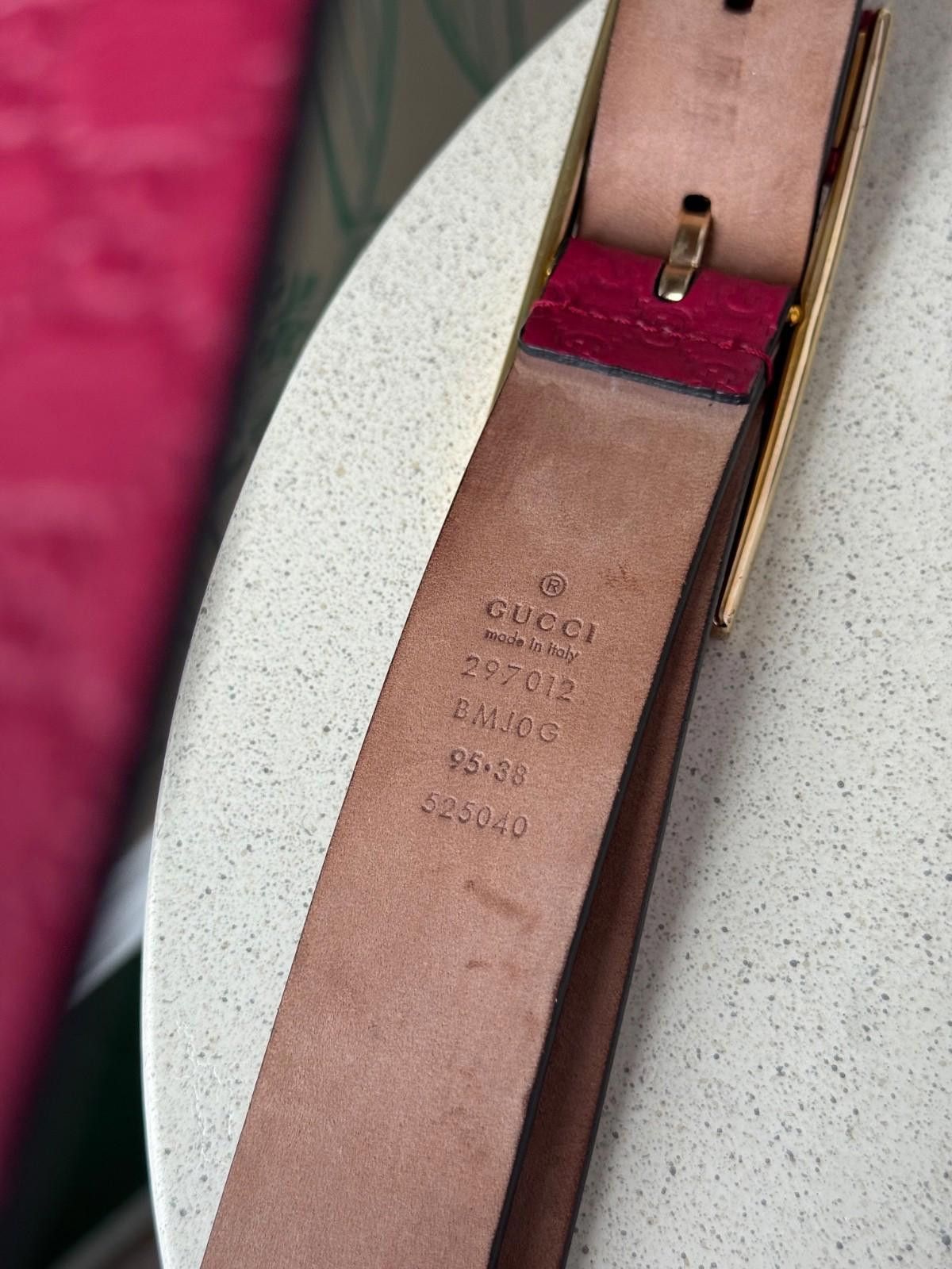 Gucci Gucci Pink Microguccissima Soft Leather Buckle Belt 95 / 38 Size ONE SIZE - 6 Thumbnail