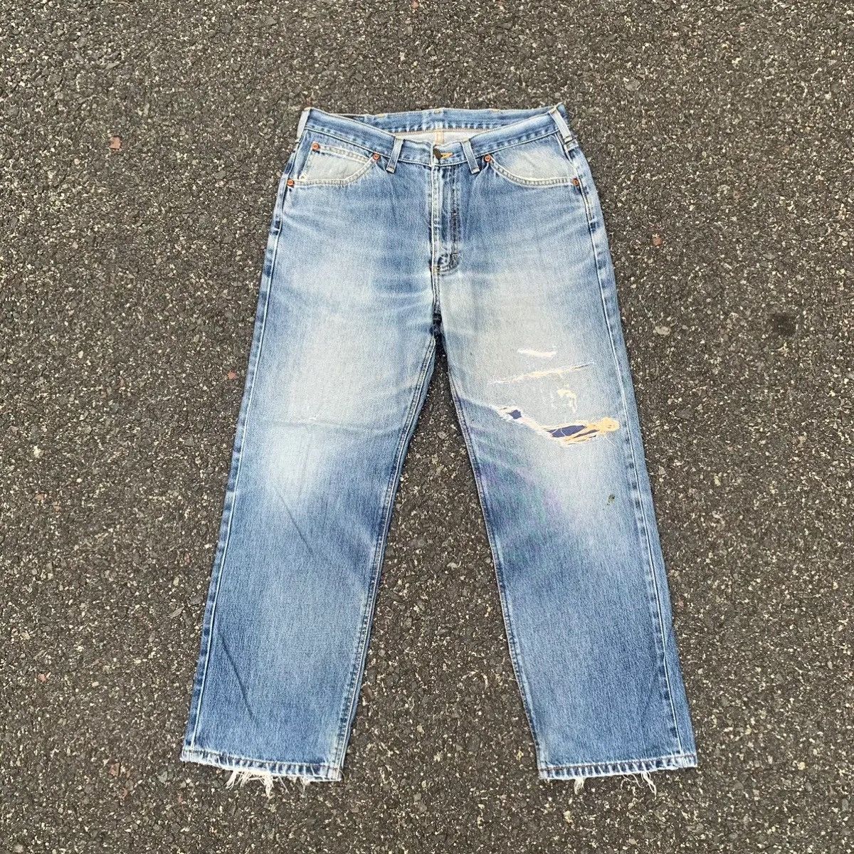 Vintage Lee Riders Jeans BlueWash Distressed Denim Pants W32