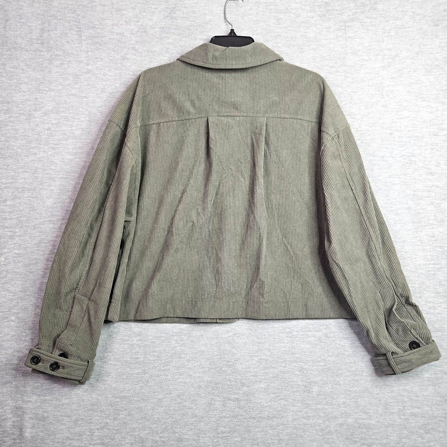 AVEC LES FILLES Avec Les Filles Women's Corduroy Jacket L Green Button Front Utility Jacket Size L / US 10 / IT 46 - 2 Thumbnail