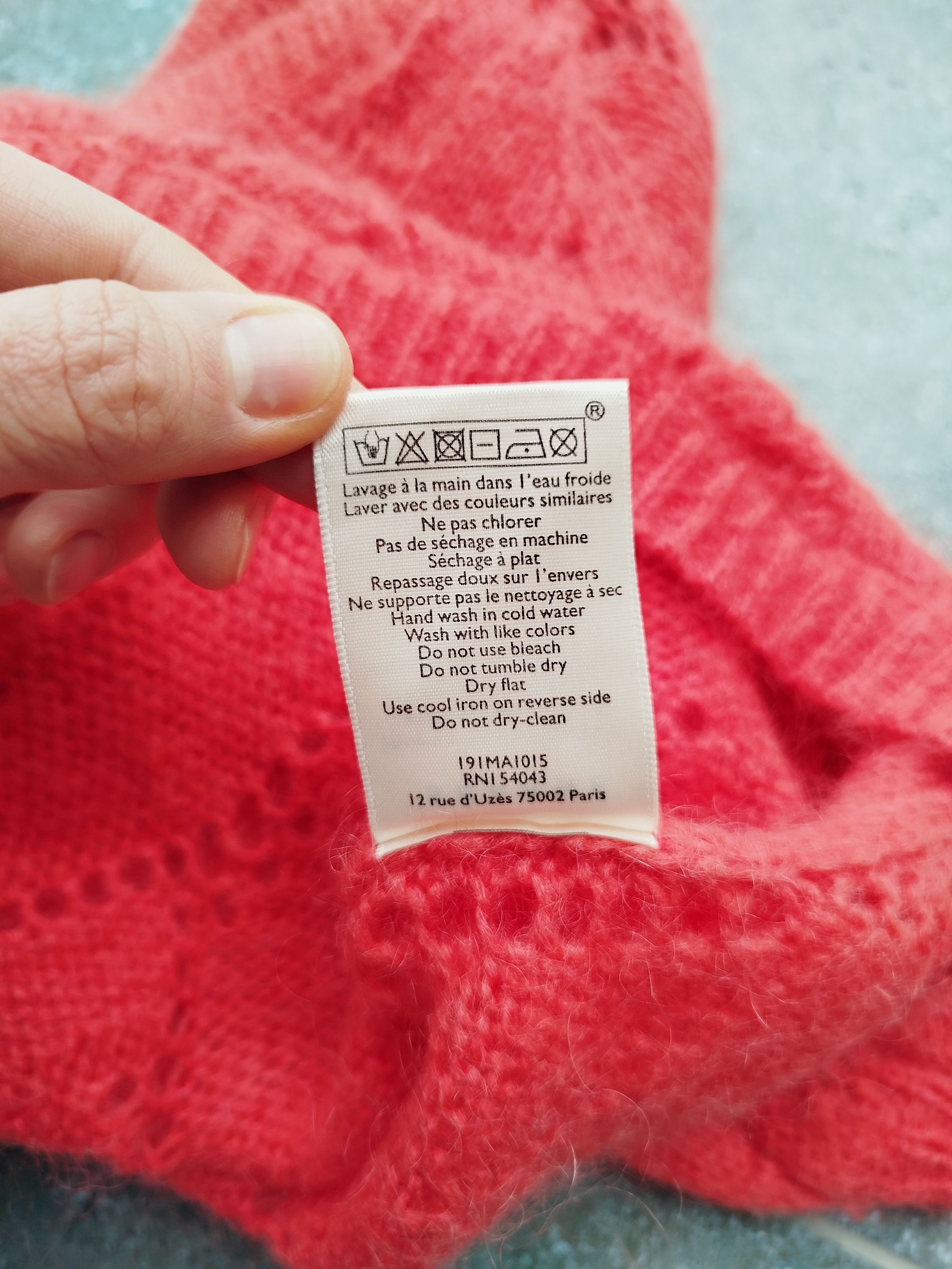Sezane Sweater Jumper Coral Lace Knit Mohair Merino Size S Size S / US 4 / IT 40 - 18 Thumbnail