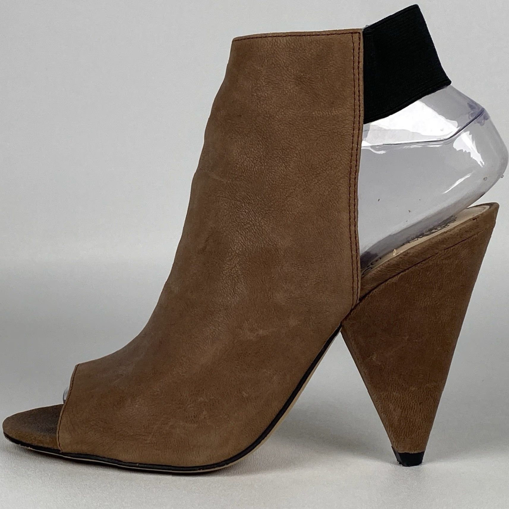 Vince Vince Suede Fenmore Open Toe Block Heel Booties Womens Slingback Brown 7M United States 7 Size US 5 / IT 35 - 6 Thumbnail