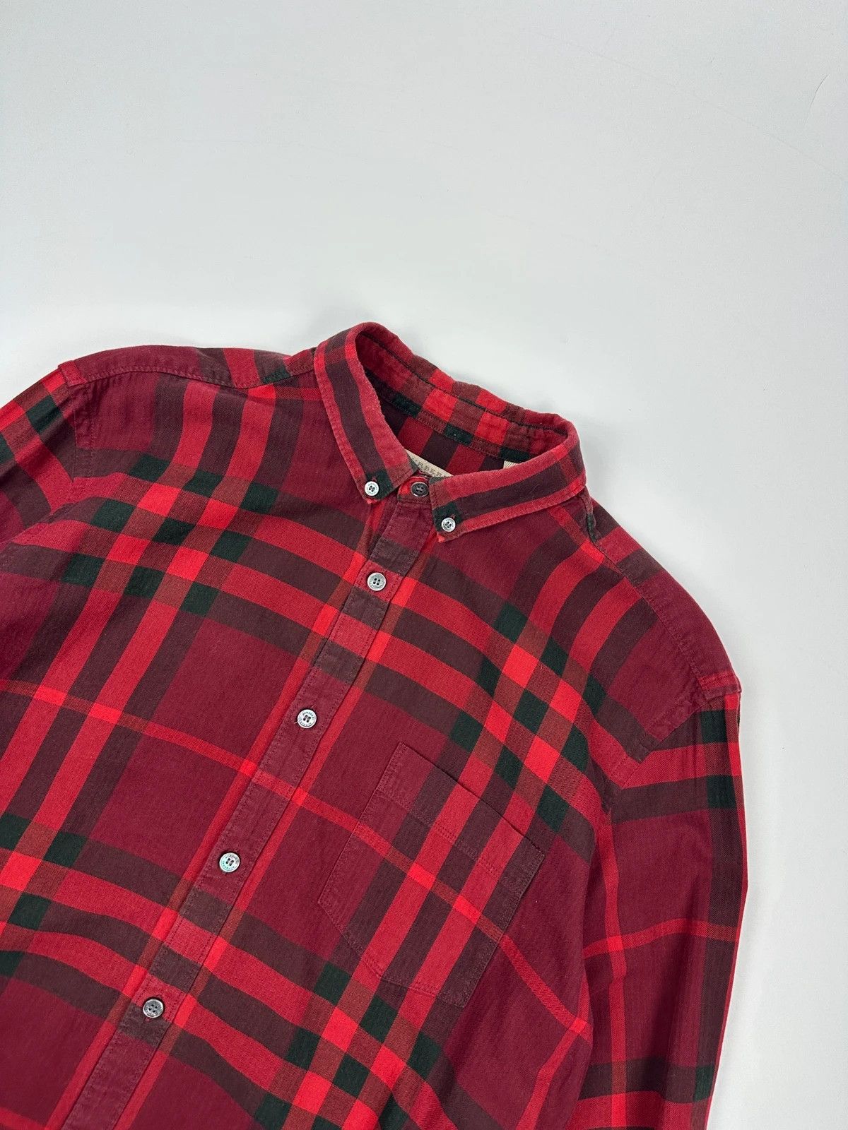 Burberry Burberry 00’s Red & Black Checkered Tartan Longsleeves Shirt Size US L / EU 52-54 / 3 - 2 Thumbnail