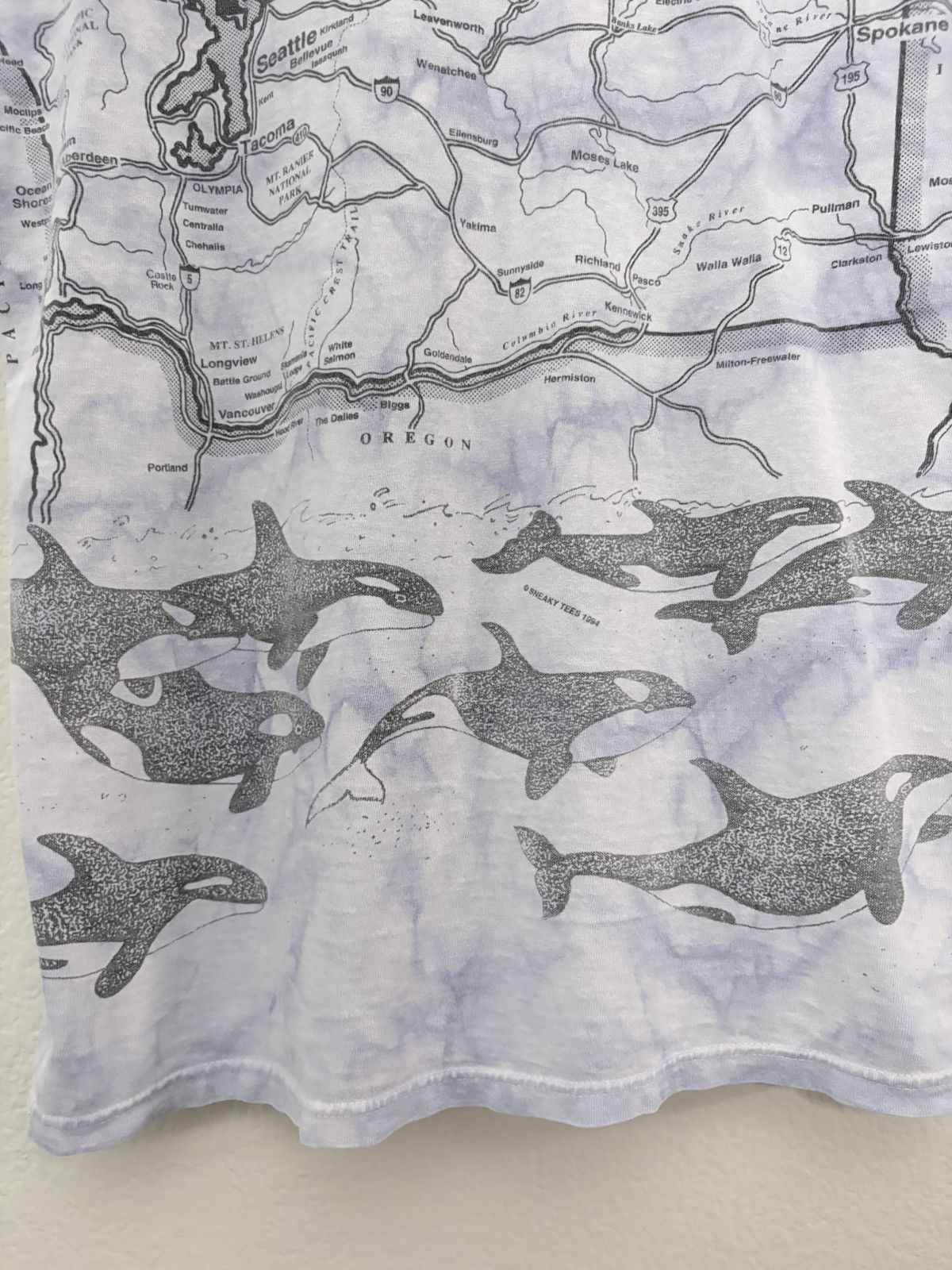 Vintage 90’s Washington State All Over Print Map Vintage Souvenir T Size US XL / EU 56 / 4 - 7 Thumbnail