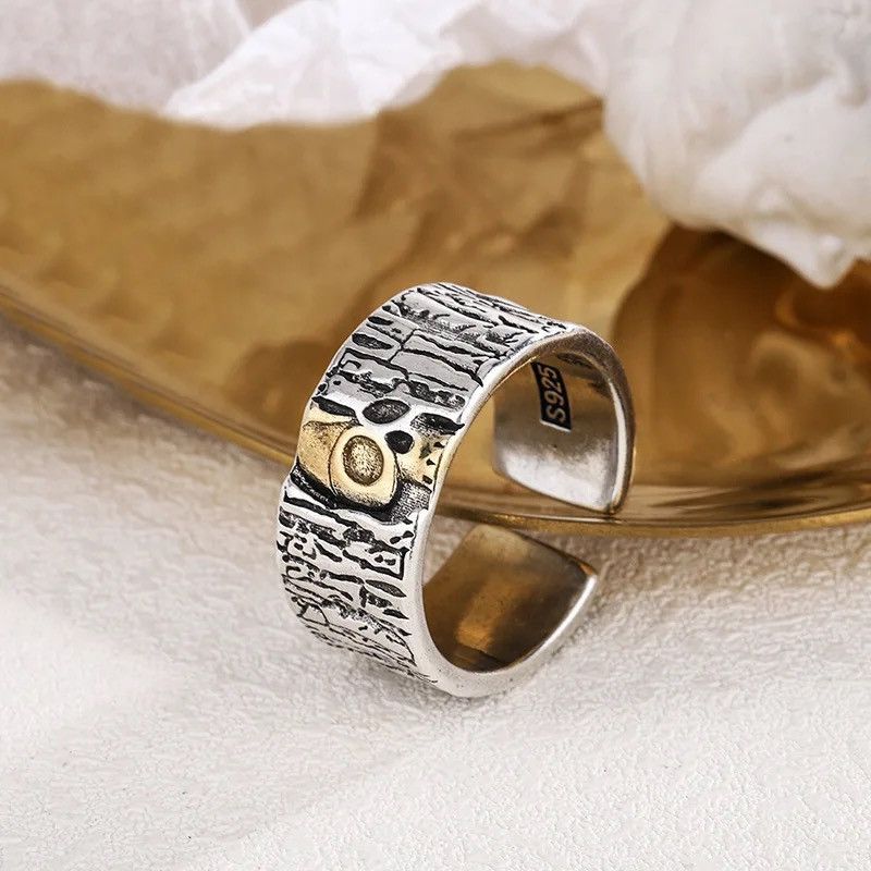Jewelry Bark Skull Design Rings Size ONE SIZE - 3 Thumbnail