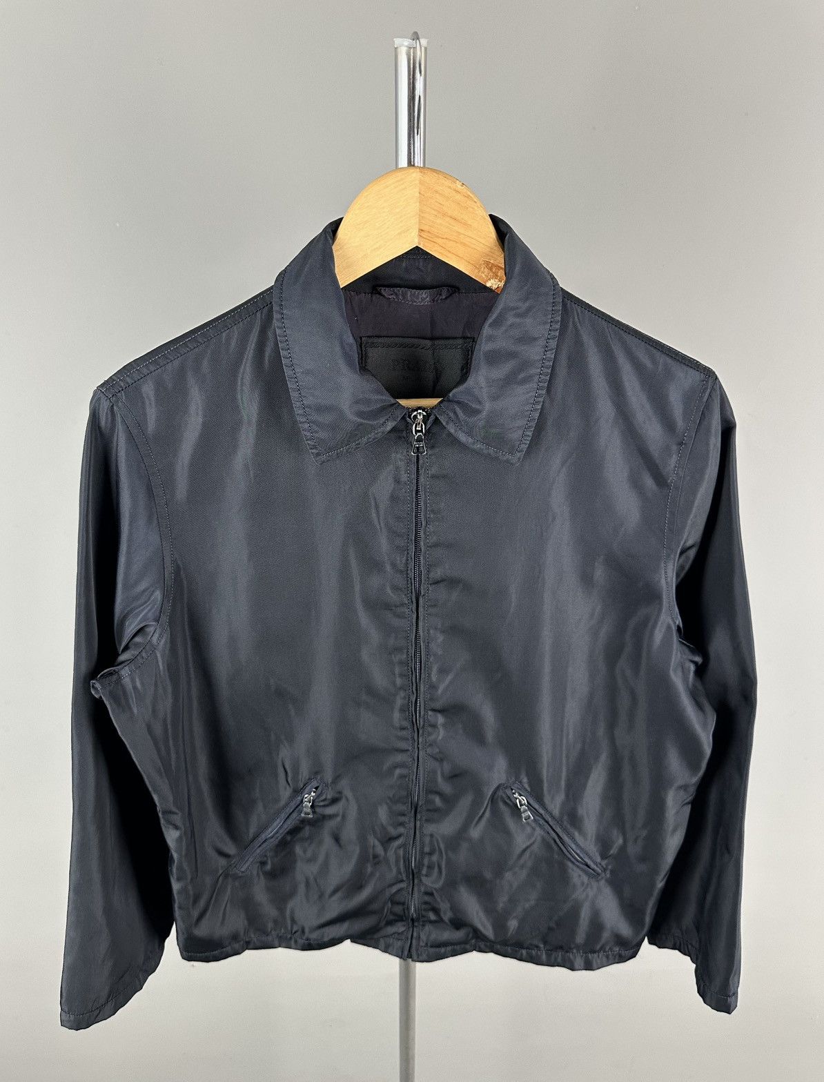 Prada Prada - Vintage - Nylon Zip-Up Jacket in Navy Size US L / EU 52-54 / 3 - 3 Thumbnail