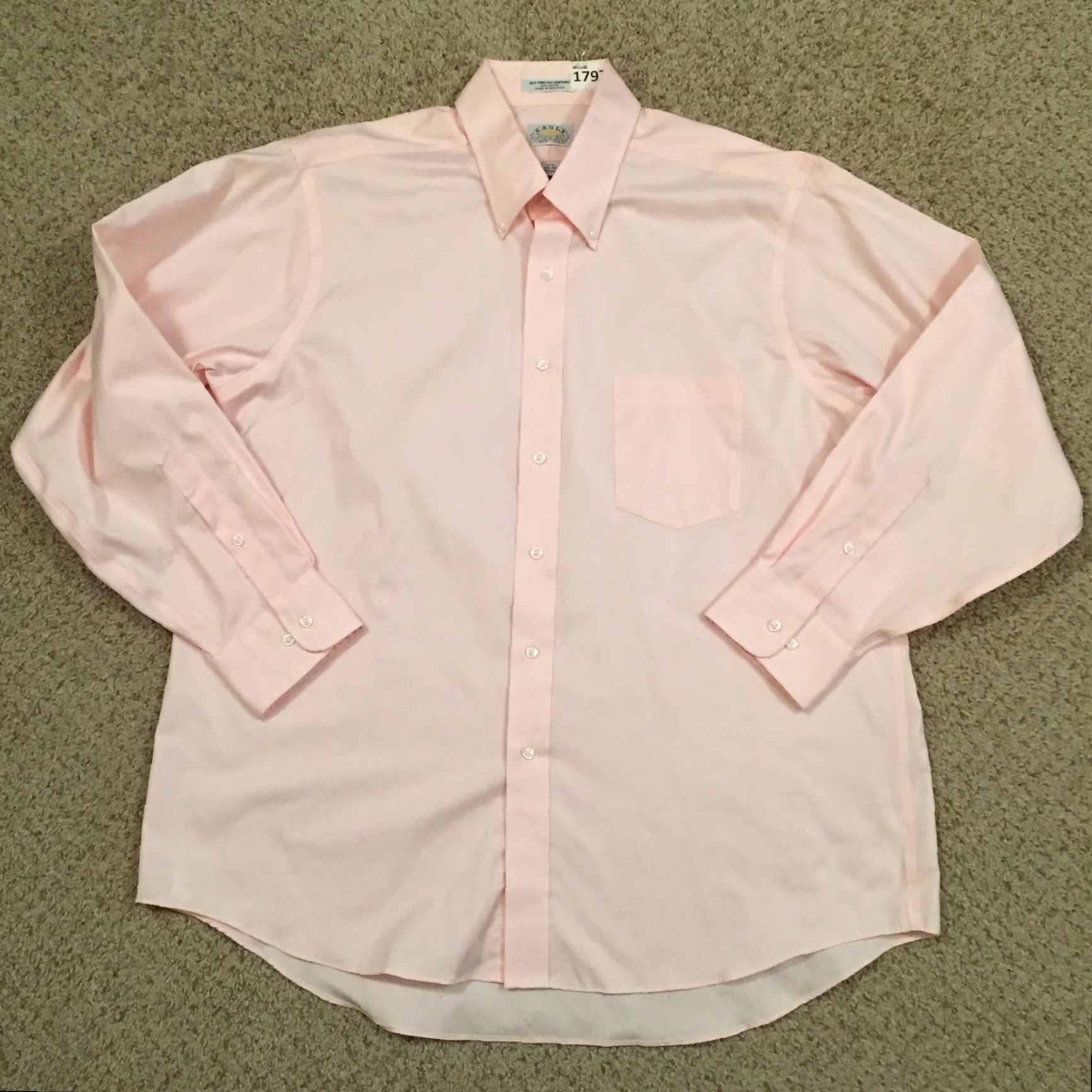 Vintage Eagle Shirt Mens 17.5 Pink Long Sleeve Button-Down Shirt Size US XXL / EU 58 / 5 - 2 Thumbnail