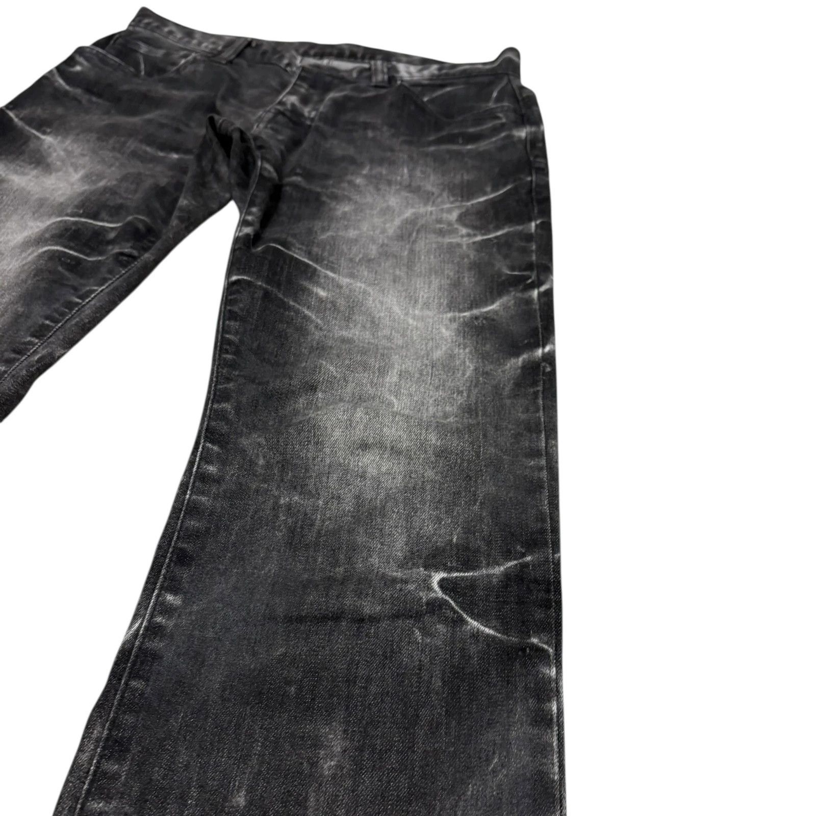 Tornado Mart black claw mark fade denim grey jeans