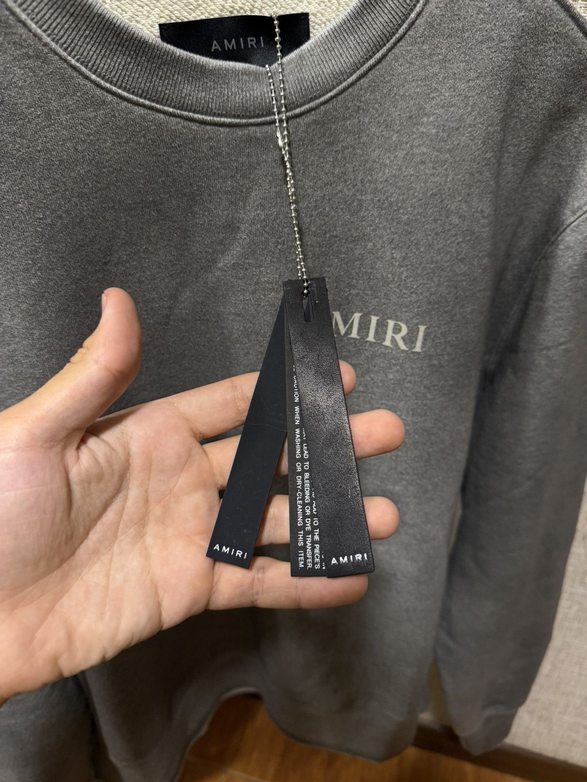 Amiri AMIRI AGED PUFF LOGO GREY SWEATSHIRT Size US S / EU 44-46 / 1 - 7 Thumbnail