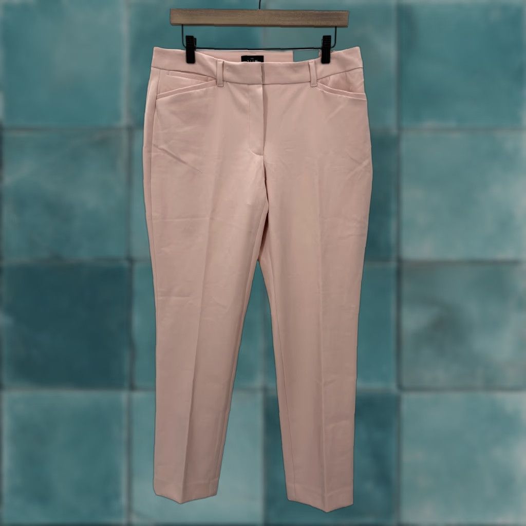 White House Black Market White House Black Market Pants Womens 8L Pink Curvy Slim Ankle Stretch Wool NWT Size 30" / US 8 / IT 44 - 1 Thumbnail