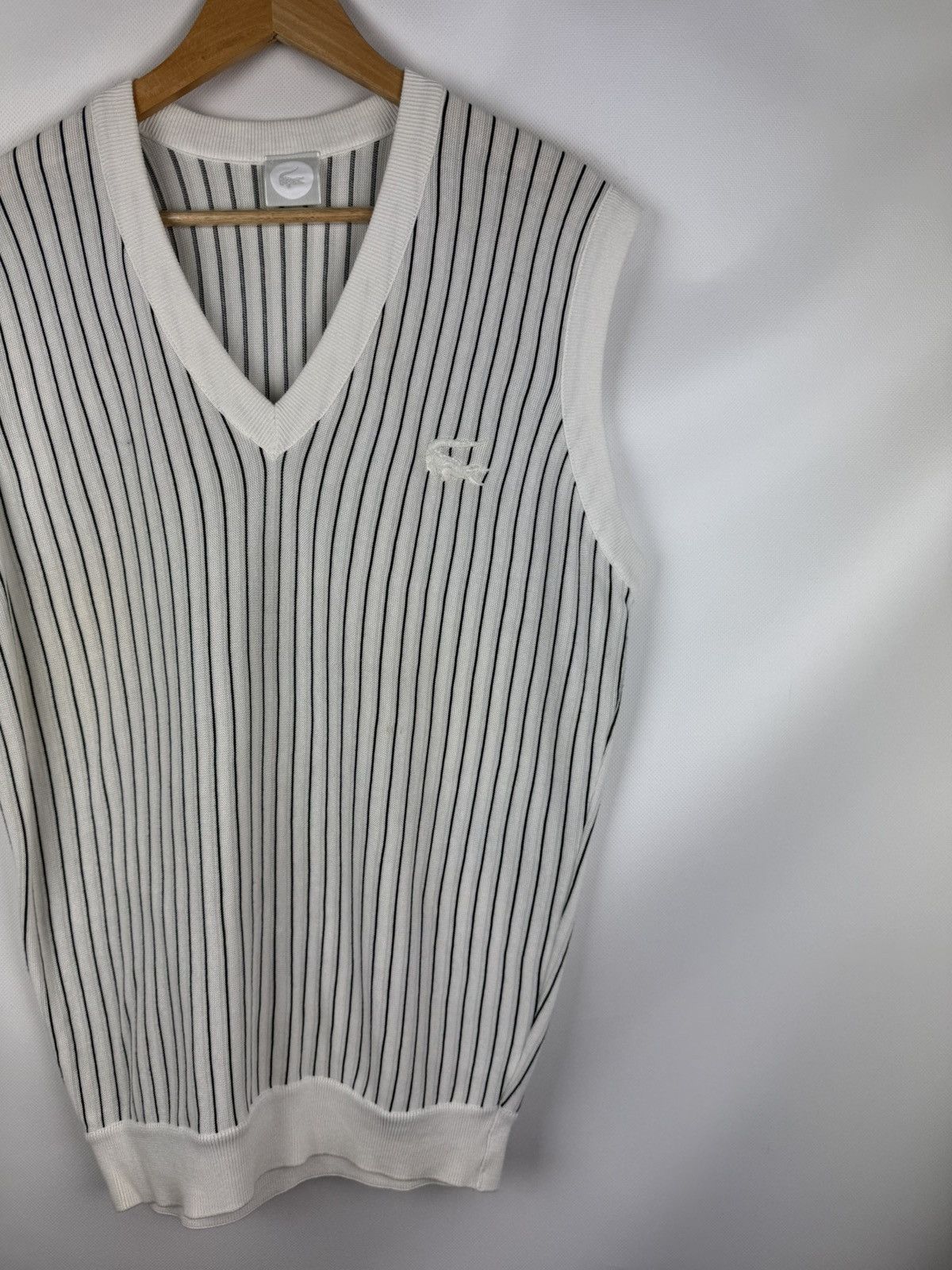 Lacoste Lacoste Limited Edition 75 Anniversary Striped Vest Sweater Size US L / EU 52-54 / 3 - 3 Thumbnail