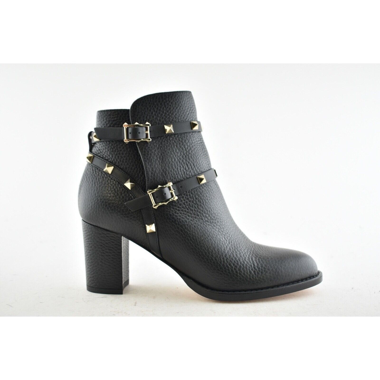 Valentino Valentino Rockstud City 70mm Black Leather Stud Block Heel Size US 6 / IT 36 - 2 Thumbnail