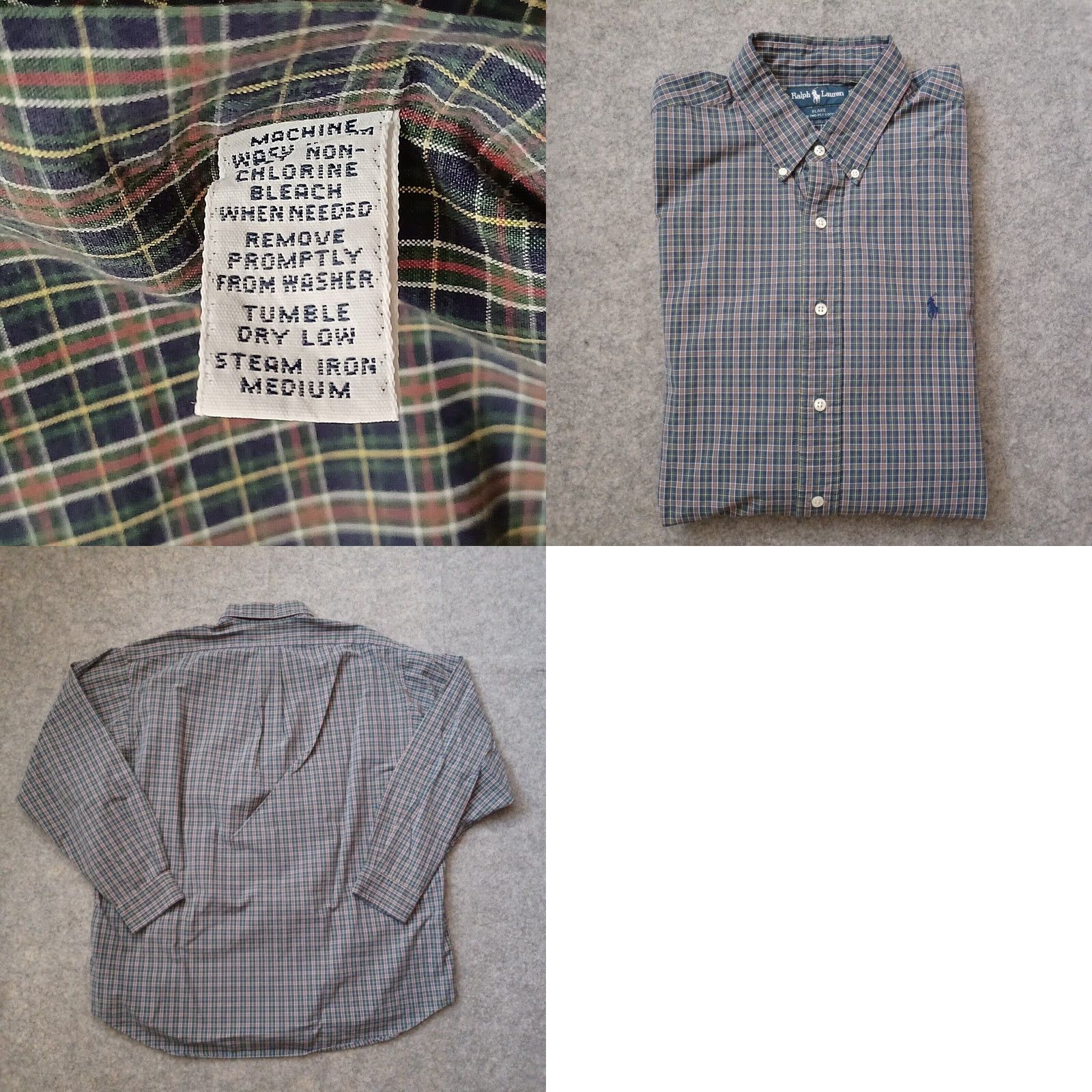 Ralph Lauren VINTAGE Ralph Lauren Shirt Mens XL Blue Plaid Blake Two Ply Cotton Button Down Size US XL / EU 56 / 4 - 9 Thumbnail