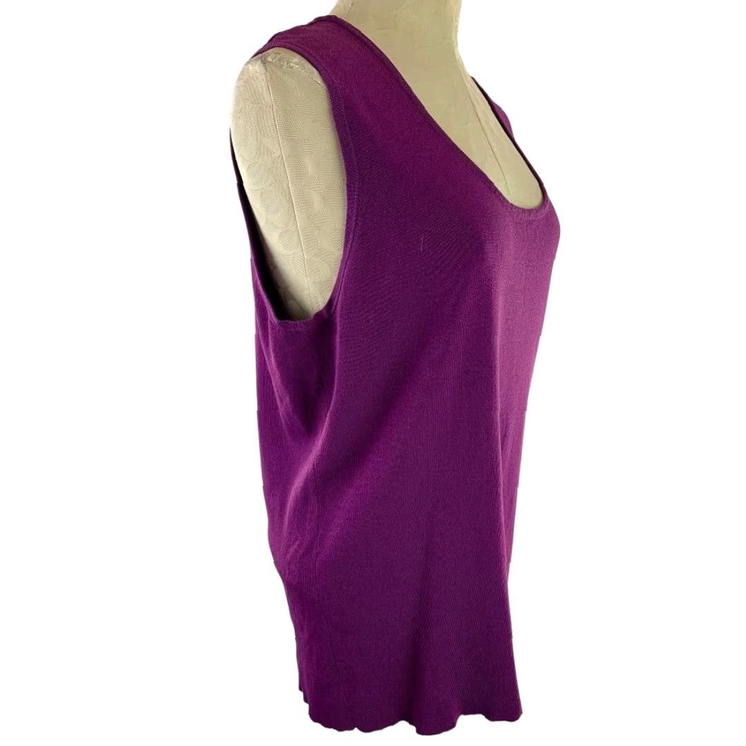 Vintage VINTAGE Dressbarn Women Purple Sleeveless Pullover Sweater Shell 18/20 Plus Size Adult Ladies Size XXL / US 16-18 / IT 52-54 - 6 Thumbnail