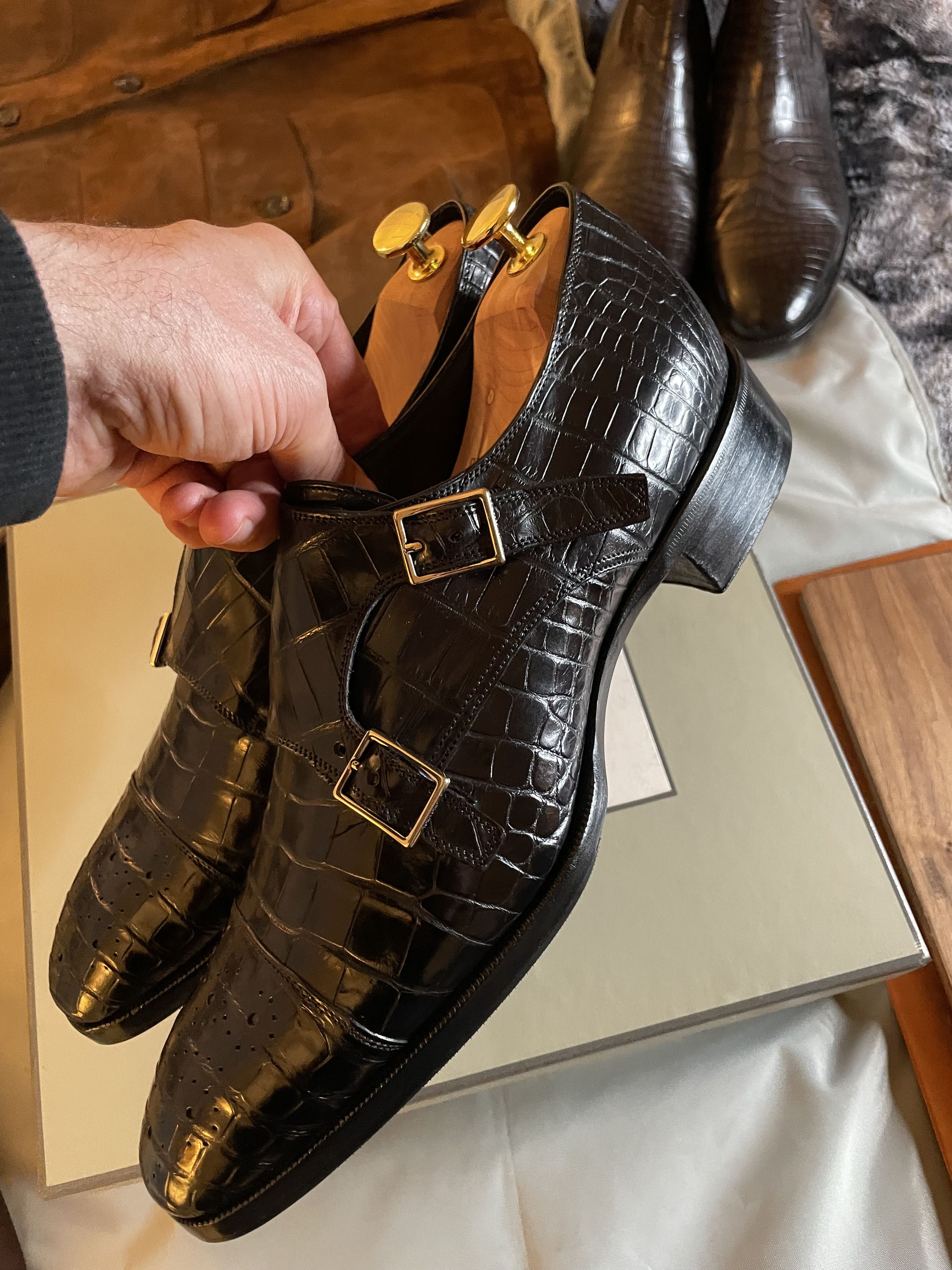Tom Ford The A-List Celeb RARE $16K TOM FORD Alligator Monk Straps Size US 11 / EU 44 - 16 Thumbnail