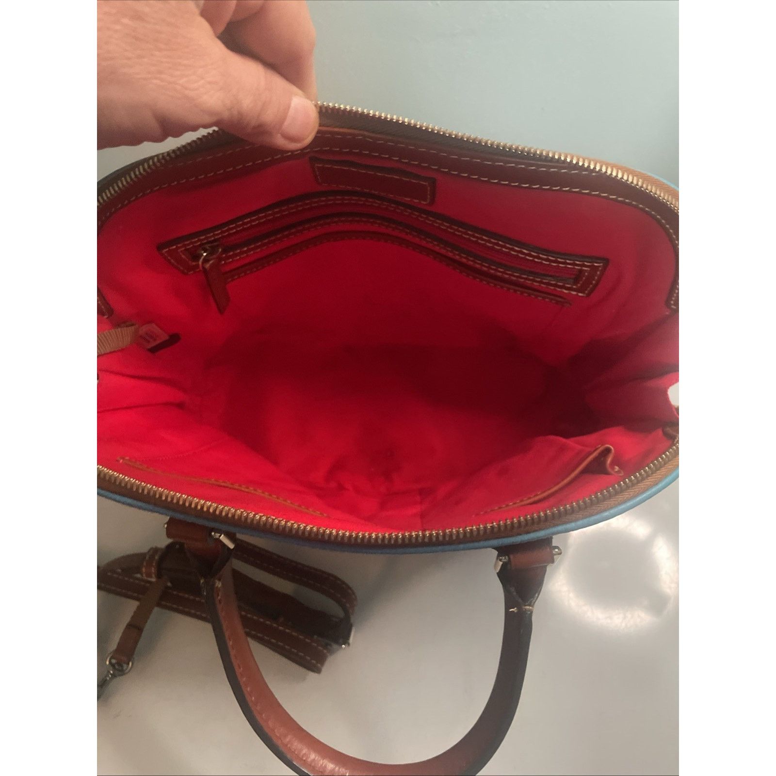 Dooney & Bourke Dooney & Bourke Pebble Grain Zip Satchel in Calypso - EUC Size ONE SIZE - 8 Thumbnail