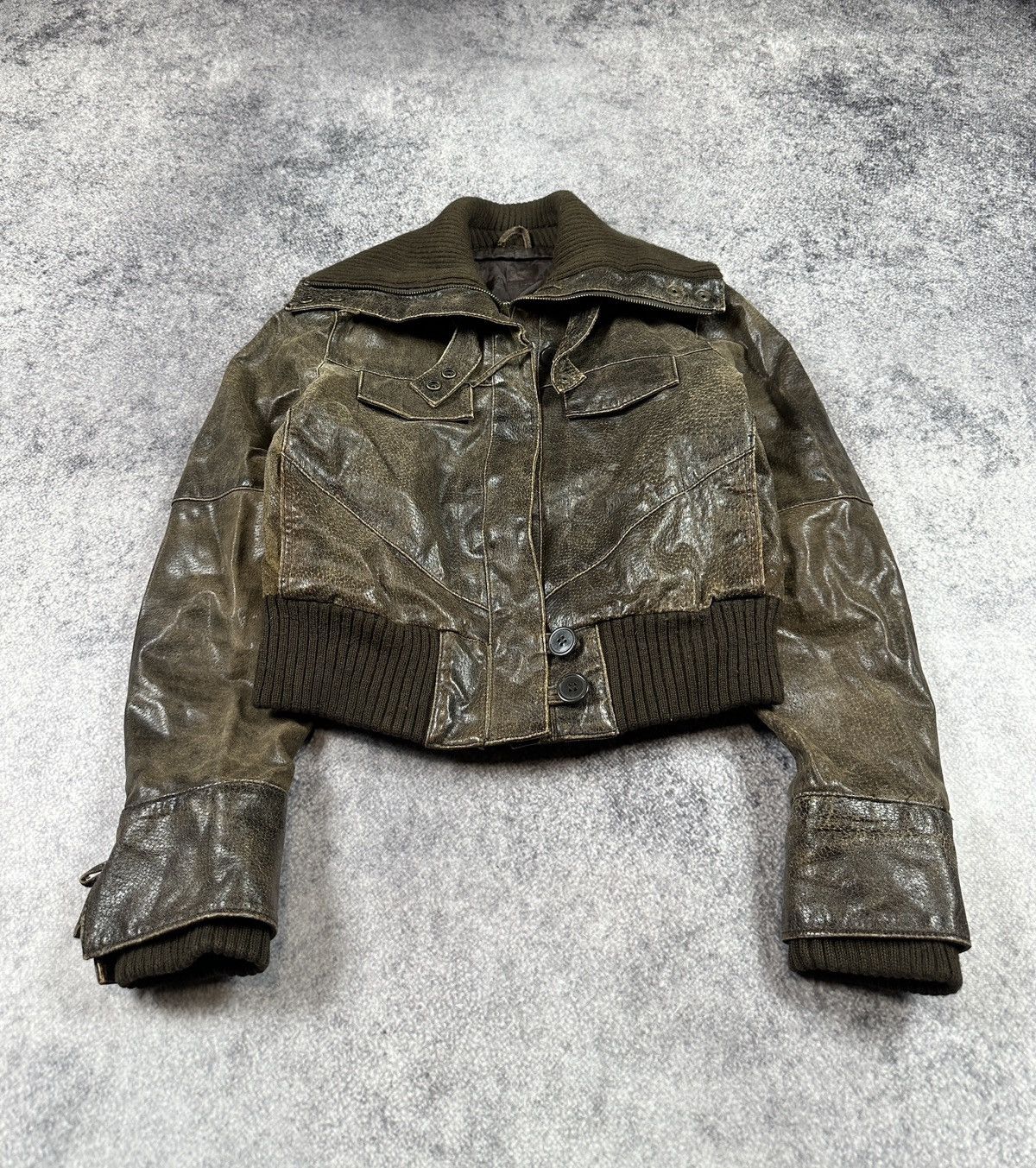 Vintage Y2k Vintage Leather Jacket Opium Avant Garden Rare VTg Pelle Size XL / US 12-14 / IT 48-50 - 1 Thumbnail
