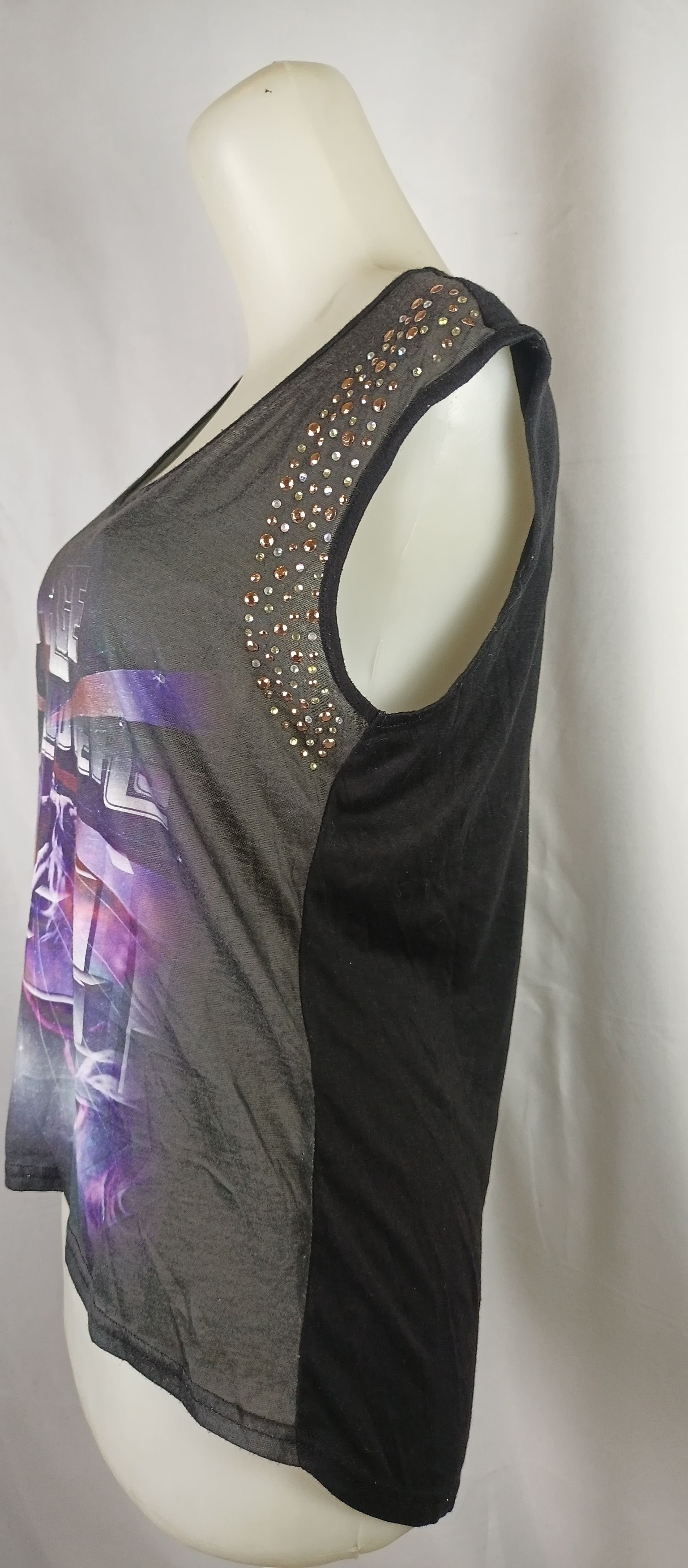 Japanese Brand VALLEY GIRL Space Trooper Rhinestone Tank Top Size S / US 4 / IT 40 - 16 Thumbnail