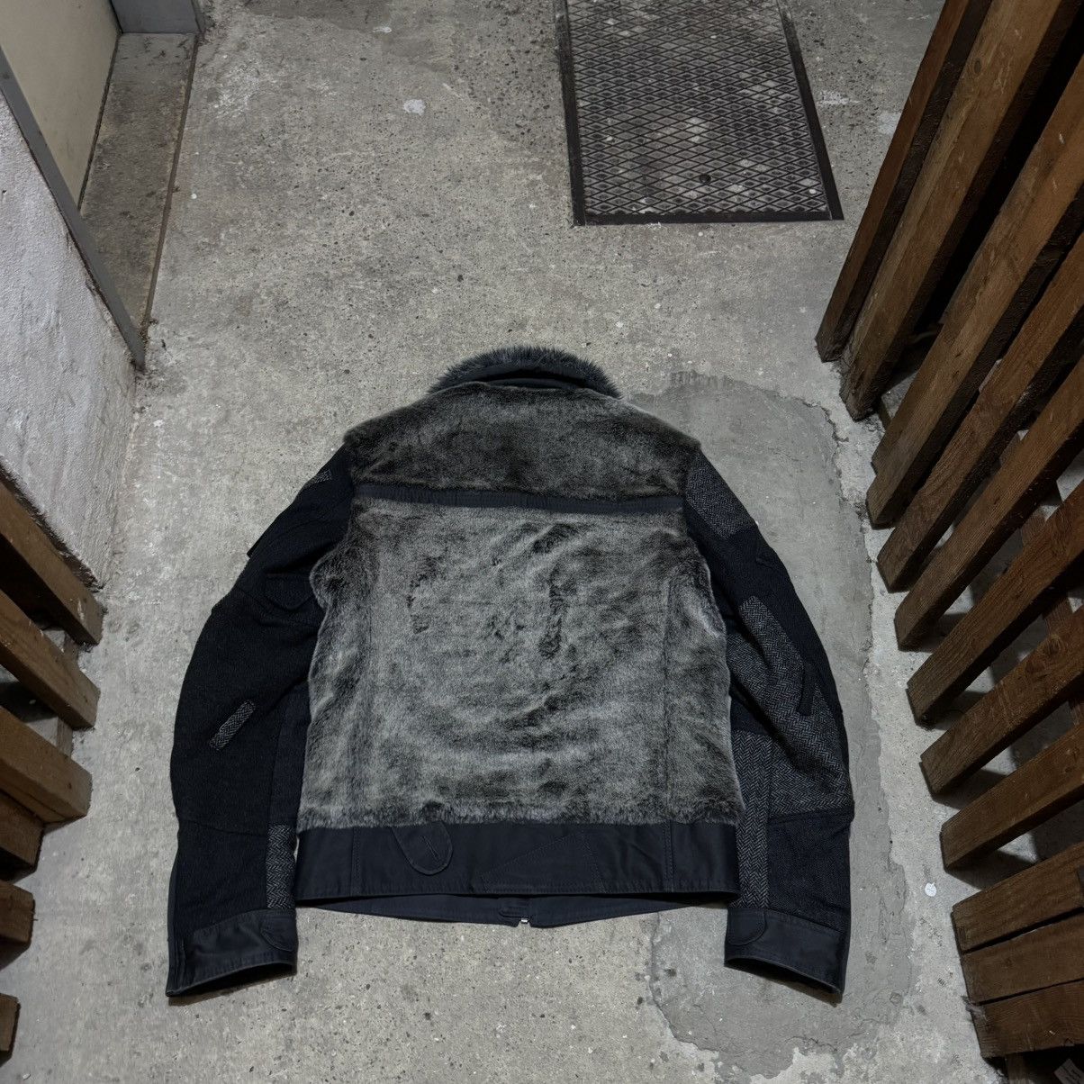 Dolce & Gabbana × Vintage AW11 Dolce & Gabbana Fur Patchwork Aviation Jacket Size US M / EU 48-50 / 2 - 2 Thumbnail