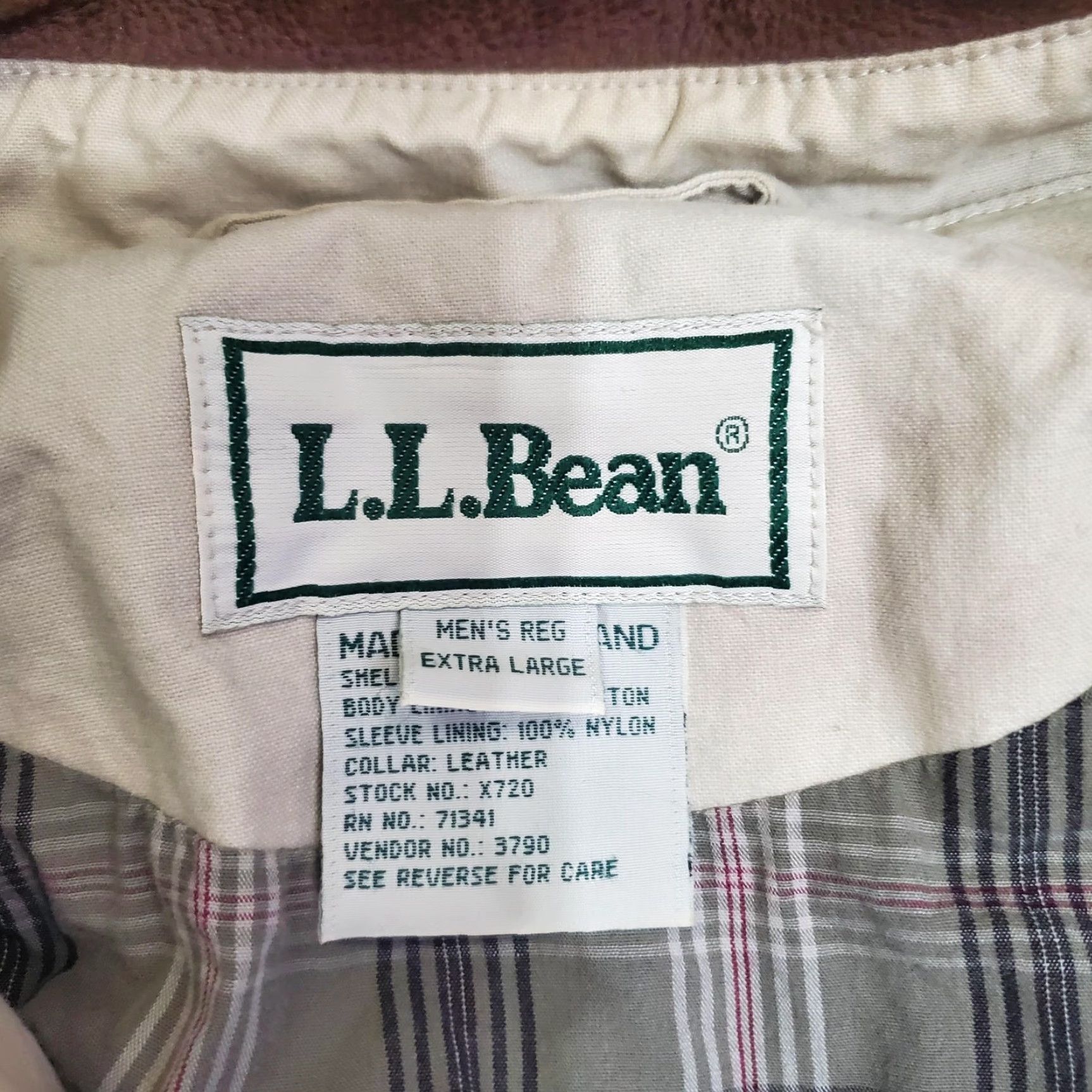 Vintage LL Bean Coat Mens XL Beige Canvas Field Jacket Leather Collar Lined Workwear Size US XL / EU 56 / 4 - 7 Thumbnail