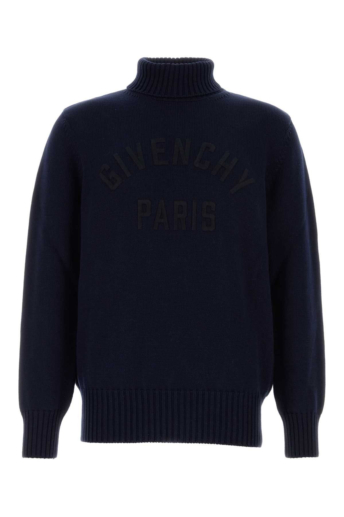 Givenchy Navy Blue Cotton Sweater Size US L / EU 52-54 / 3 - 1 Thumbnail