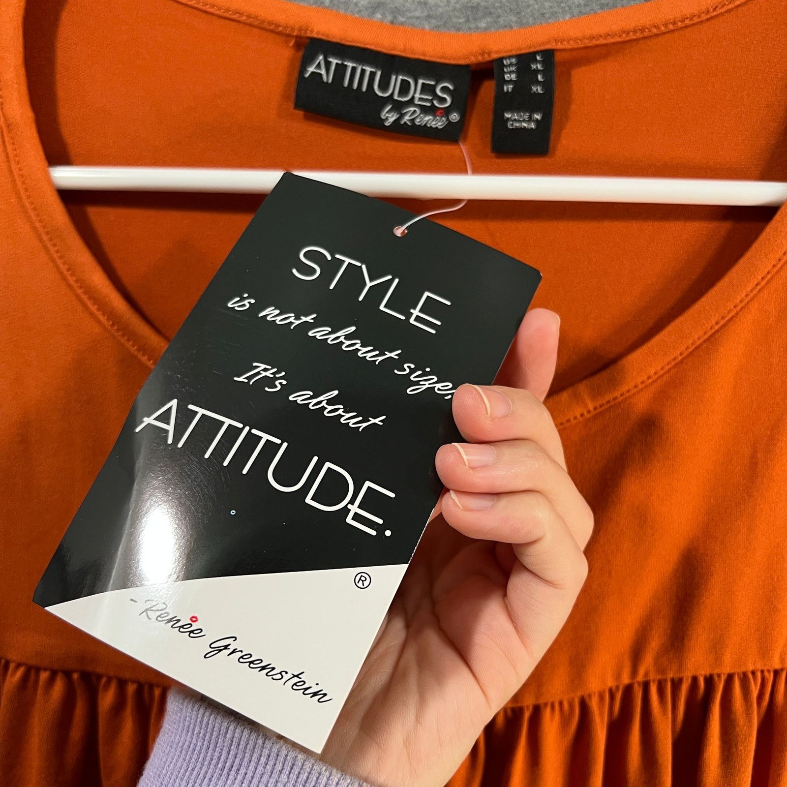 Other Attitudes by Renee Yummy Jersey 3/4 Sleeve Flounce Top Size L / US 10 / IT 46 - 5 Thumbnail