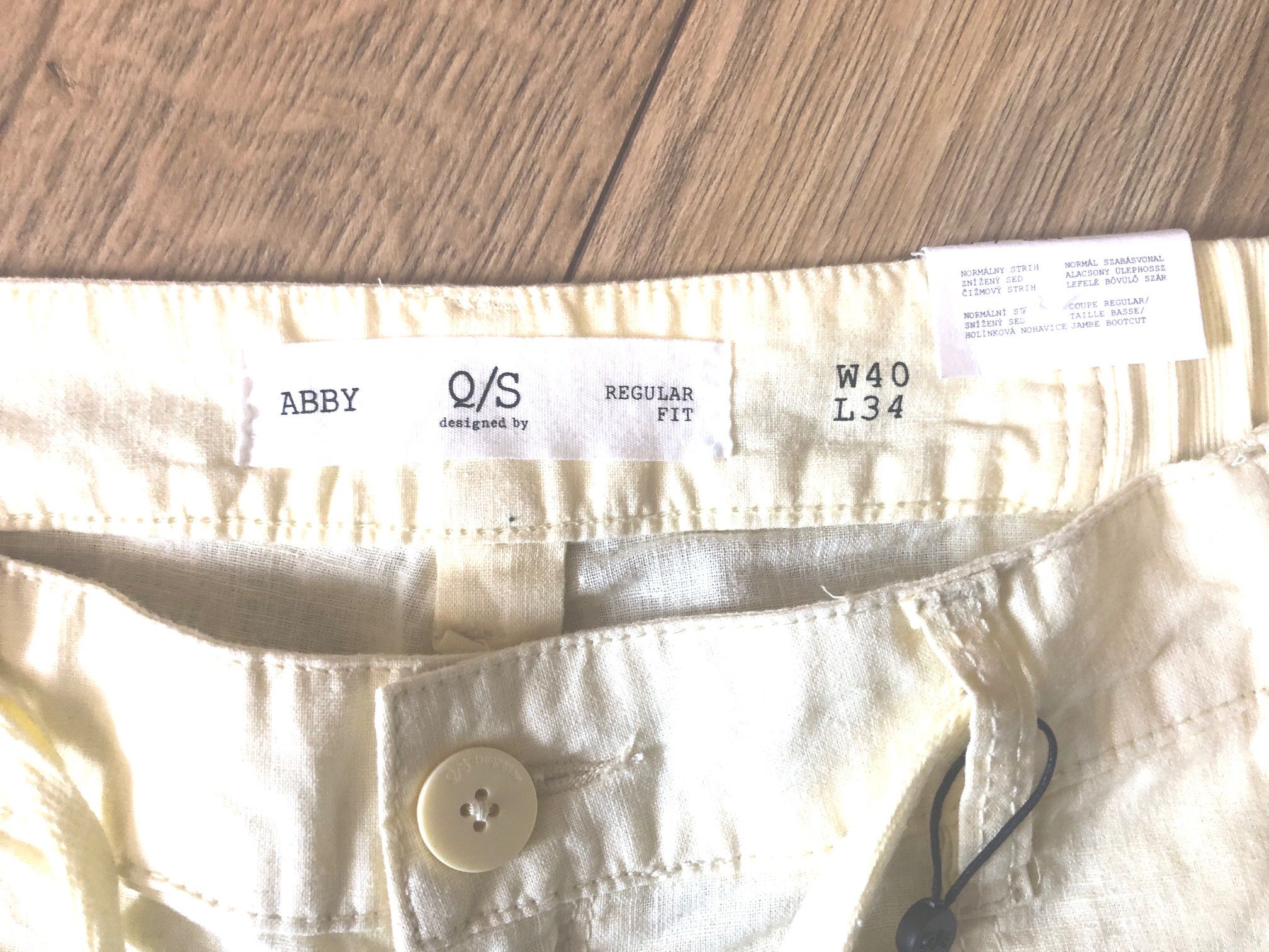 Other Women's linen trousers light yellow size L/40-42 Size 27" / US 4 / IT 40 - 2 Thumbnail