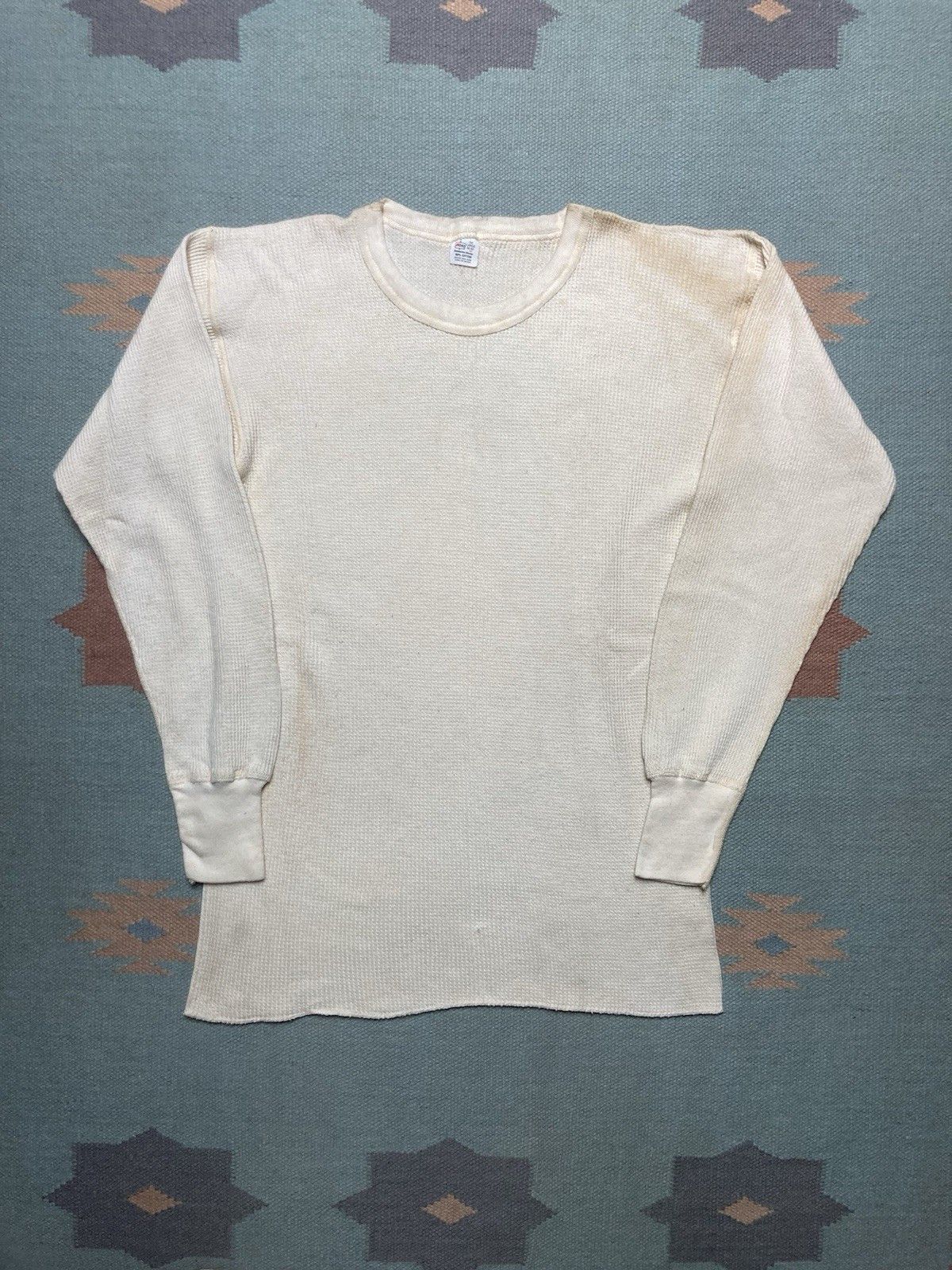 Vintage 70s waffle knit thermal shirt Kmart grunge cotton base XXL Size US XXL / EU 58 / 5 - 1 Thumbnail