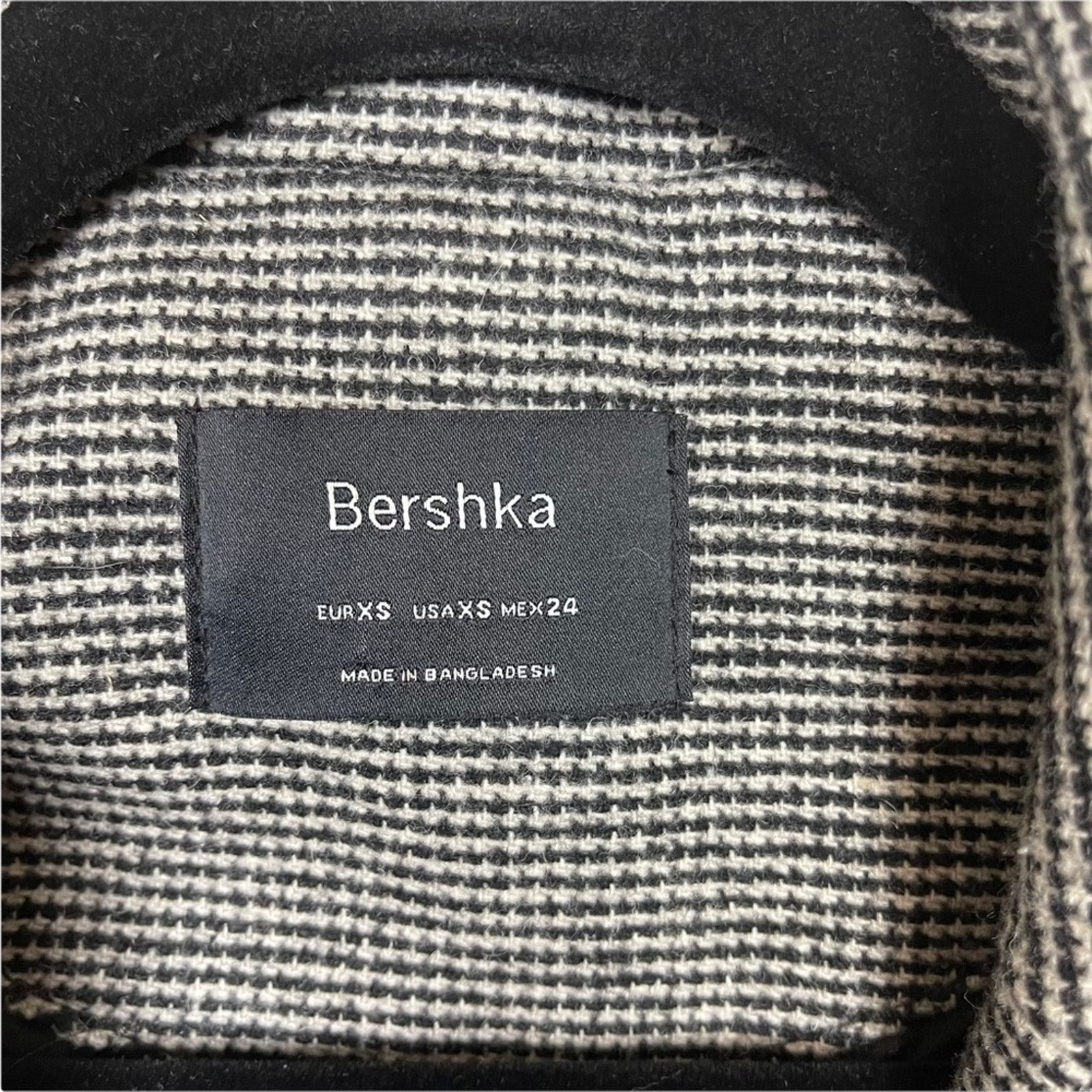 Bershka Bershka Long Sleeve Notch Collar Houndstooth Coat XS Size XS / US 0-2 / IT 36-38 - 4 Thumbnail
