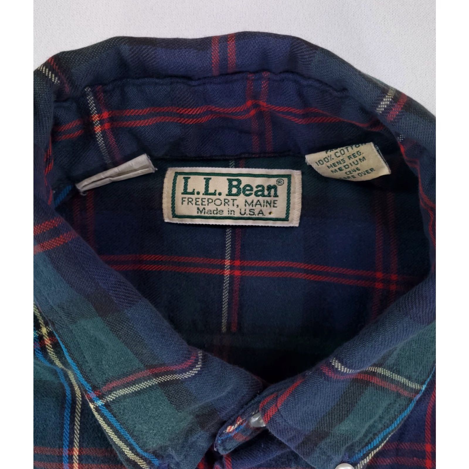 Vintage VINTAGE L.L. Bean Button Down Shirt Plaid Flannel Green Blue Mens L Long Sleeve Size US L / EU 52-54 / 3 - 4 Thumbnail