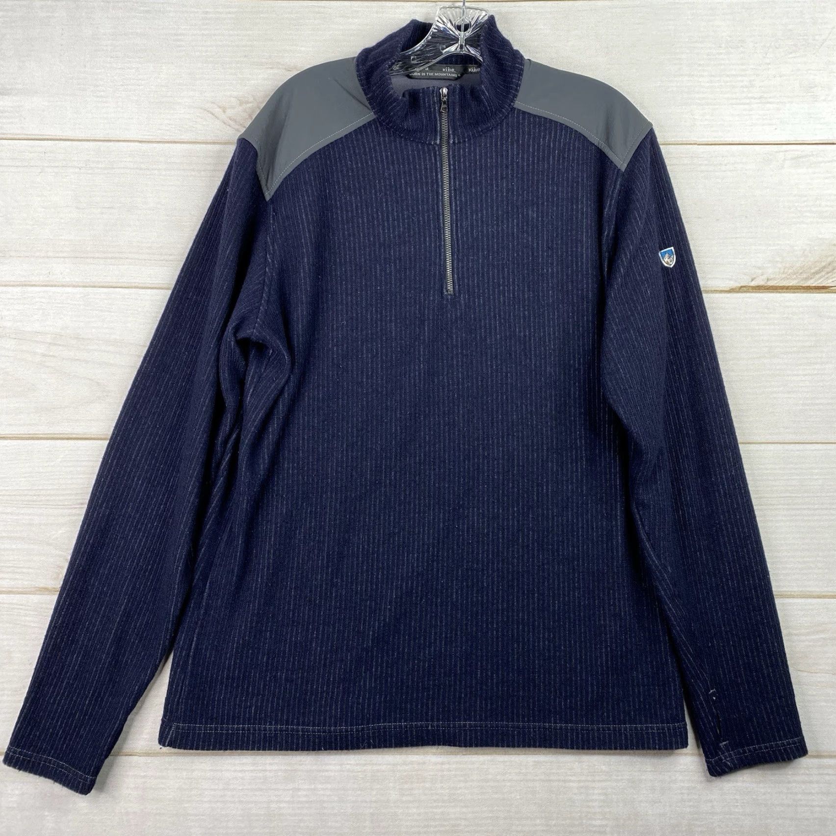 Vintage Kuhl Sweater Mens L Blue Chianti Fleece 1/4 Zip Wool Blend Pullover Hiking Size US L / EU 52-54 / 3 - 2 Thumbnail