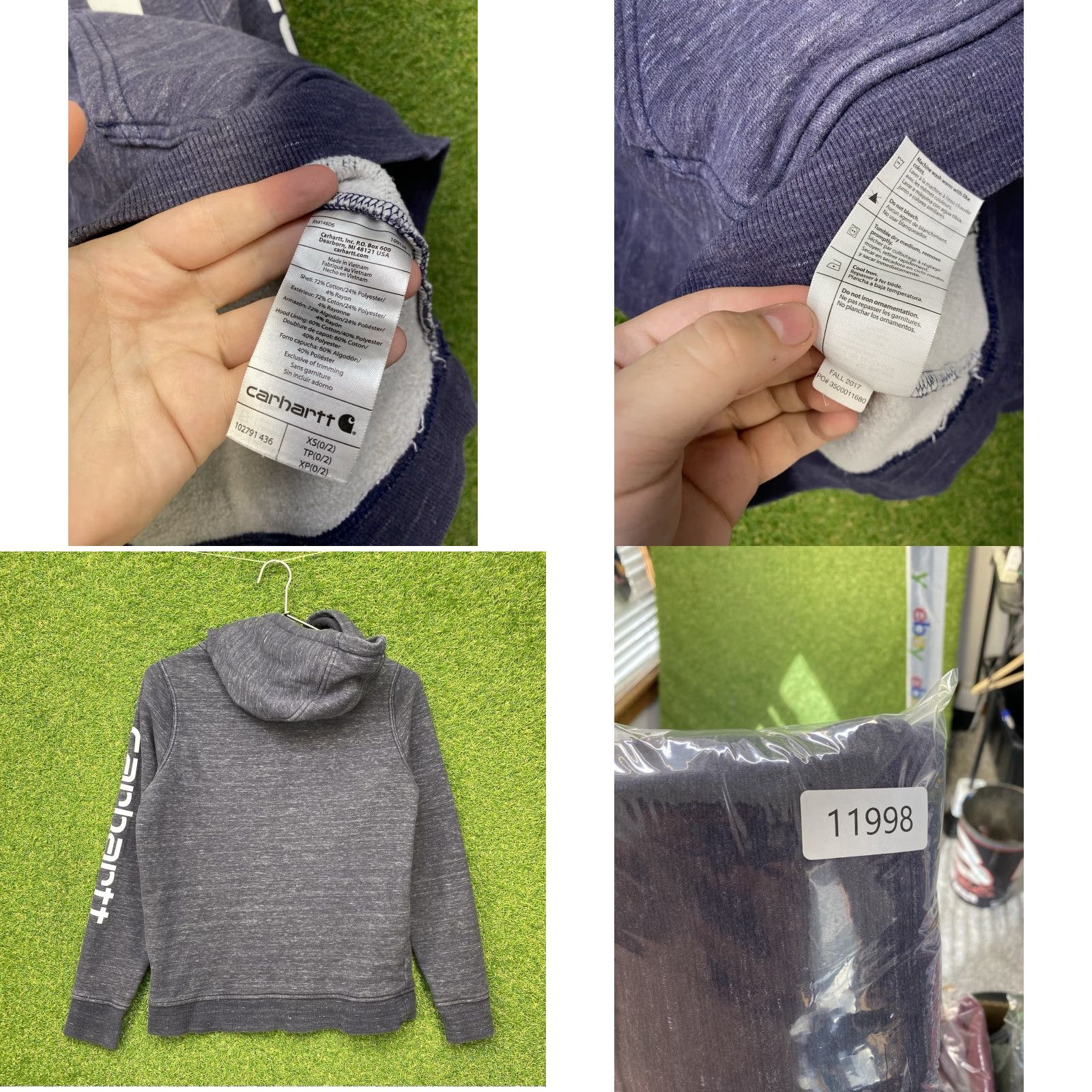 Carhartt Carhartt Hoodie Women’s XS Extra Small Sweatshirt Workwear Pullover Outdoor Vintage: No Size XS / US 0-2 / IT 36-38 - 8 Thumbnail
