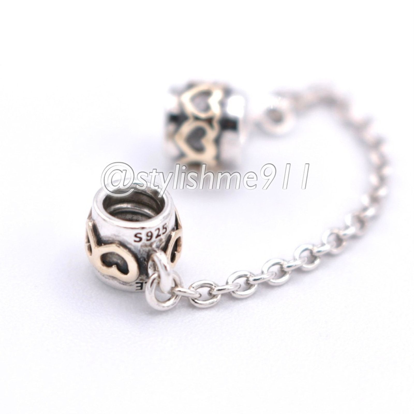 pandora Authentic PANDORA Two Tone Heart Safety Chain - 790307-05 Size ONE SIZE - 11 Thumbnail