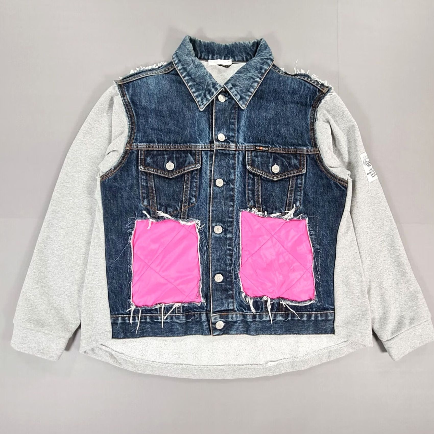 Energie VINTAGE Energie Womens Denim Jacket Blue Grey Large Distressed Made In Italy Jacket Size ONE SIZE - 2 Thumbnail
